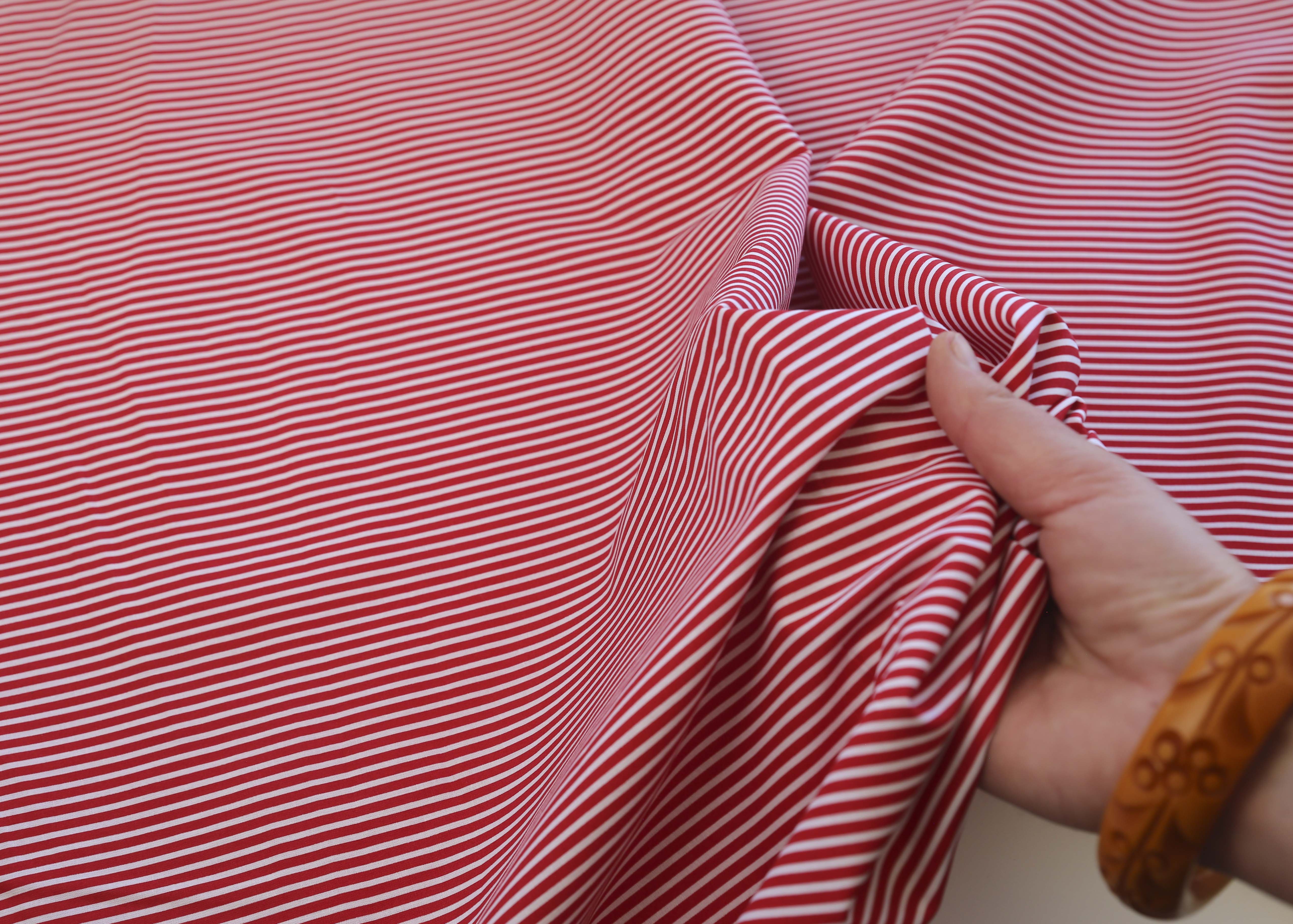 Poplin Stripe - Red (OEKO-TEX Standard 100)