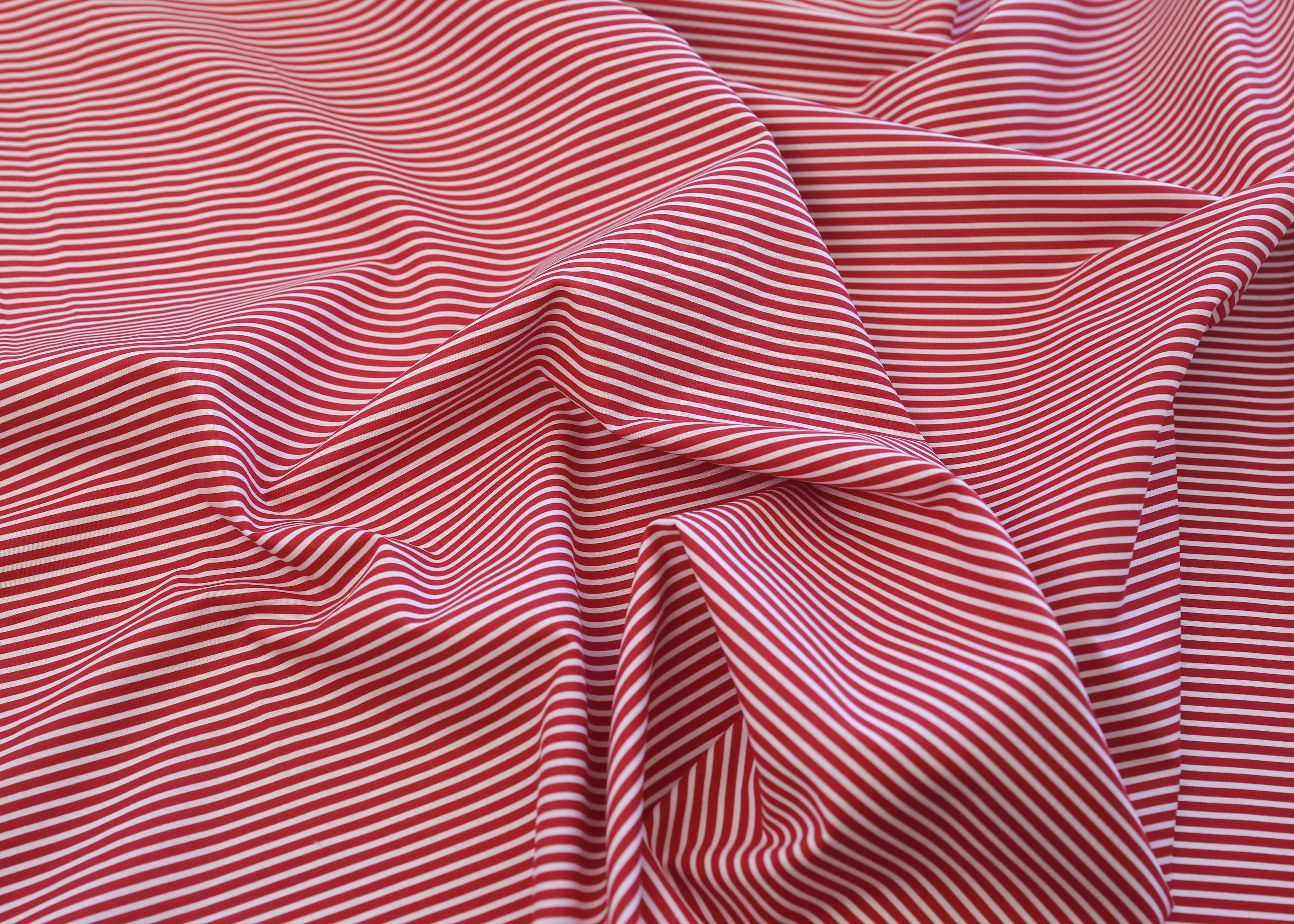 Poplin Stripe - Red (OEKO-TEX Standard 100)