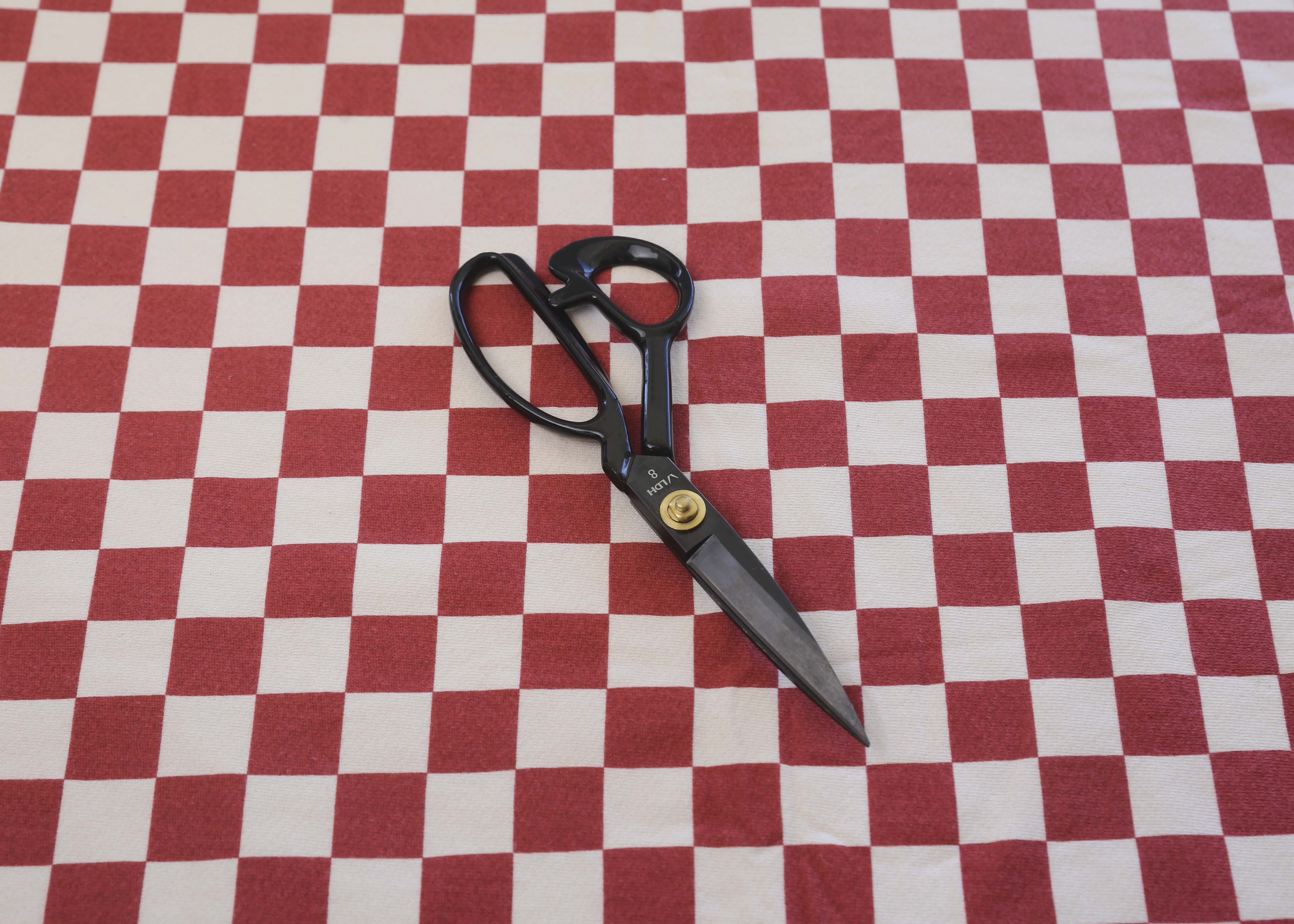 Organic Cotton French Terry - Red Checks