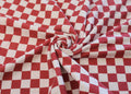 Organic Cotton French Terry - Red Checks