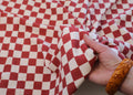 Organic Cotton French Terry - Red Checks