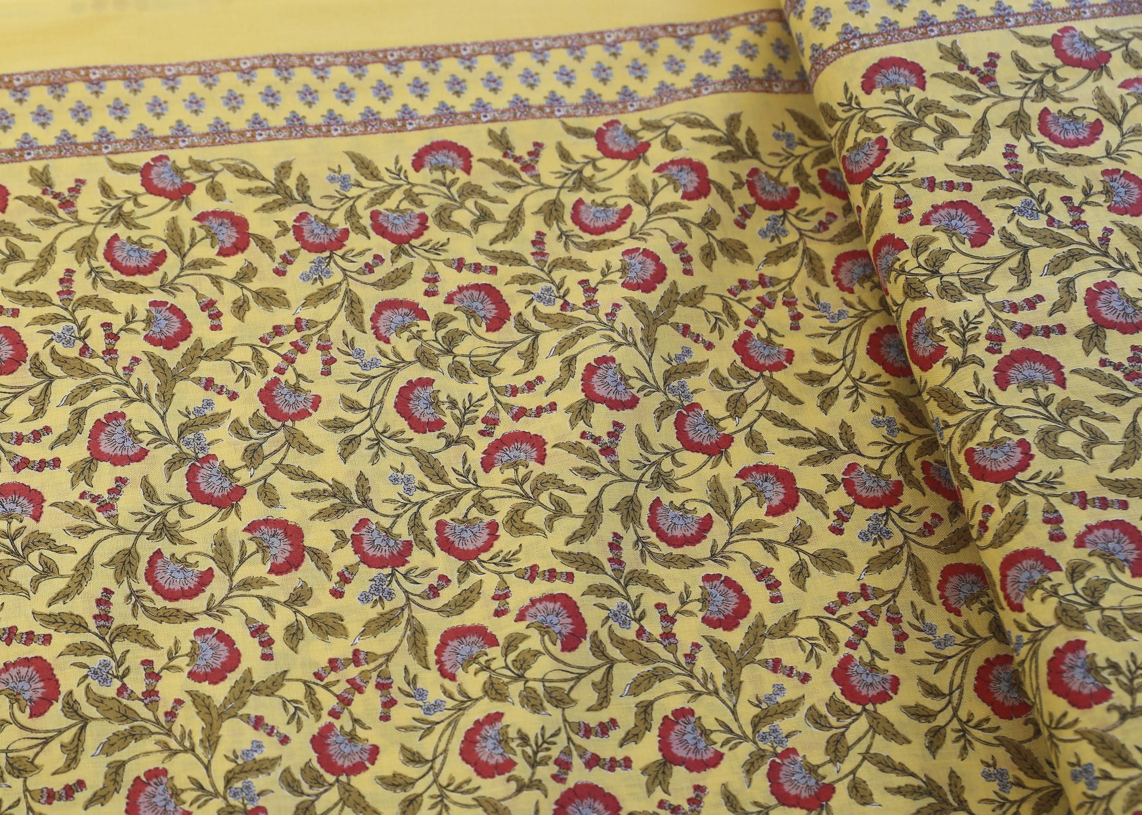 Cosmo - Yellow Floral Border Print