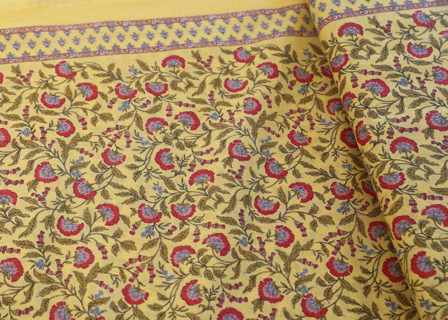 Cosmo - Yellow Floral Border Print