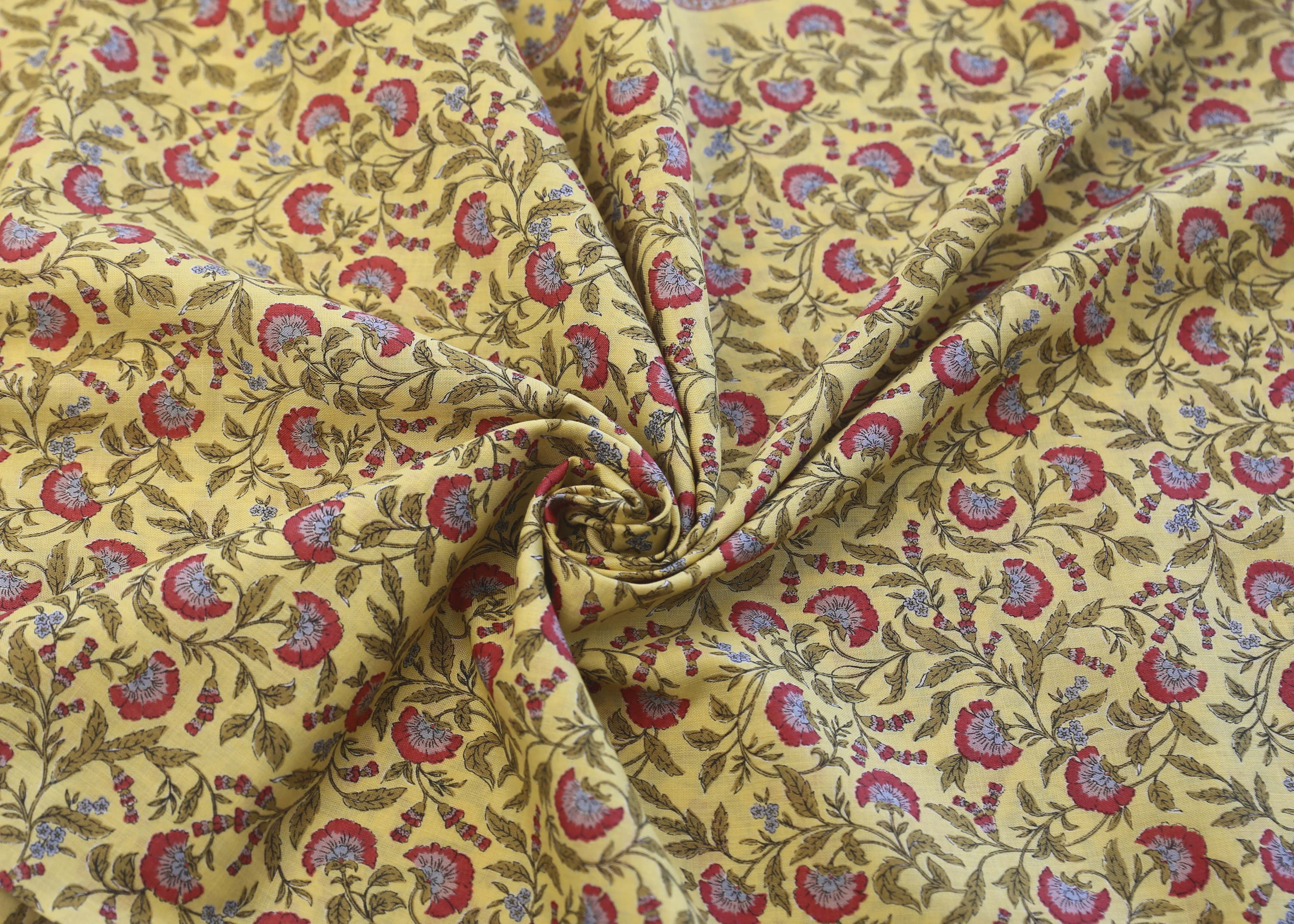 Cosmo - Yellow Floral Border Print