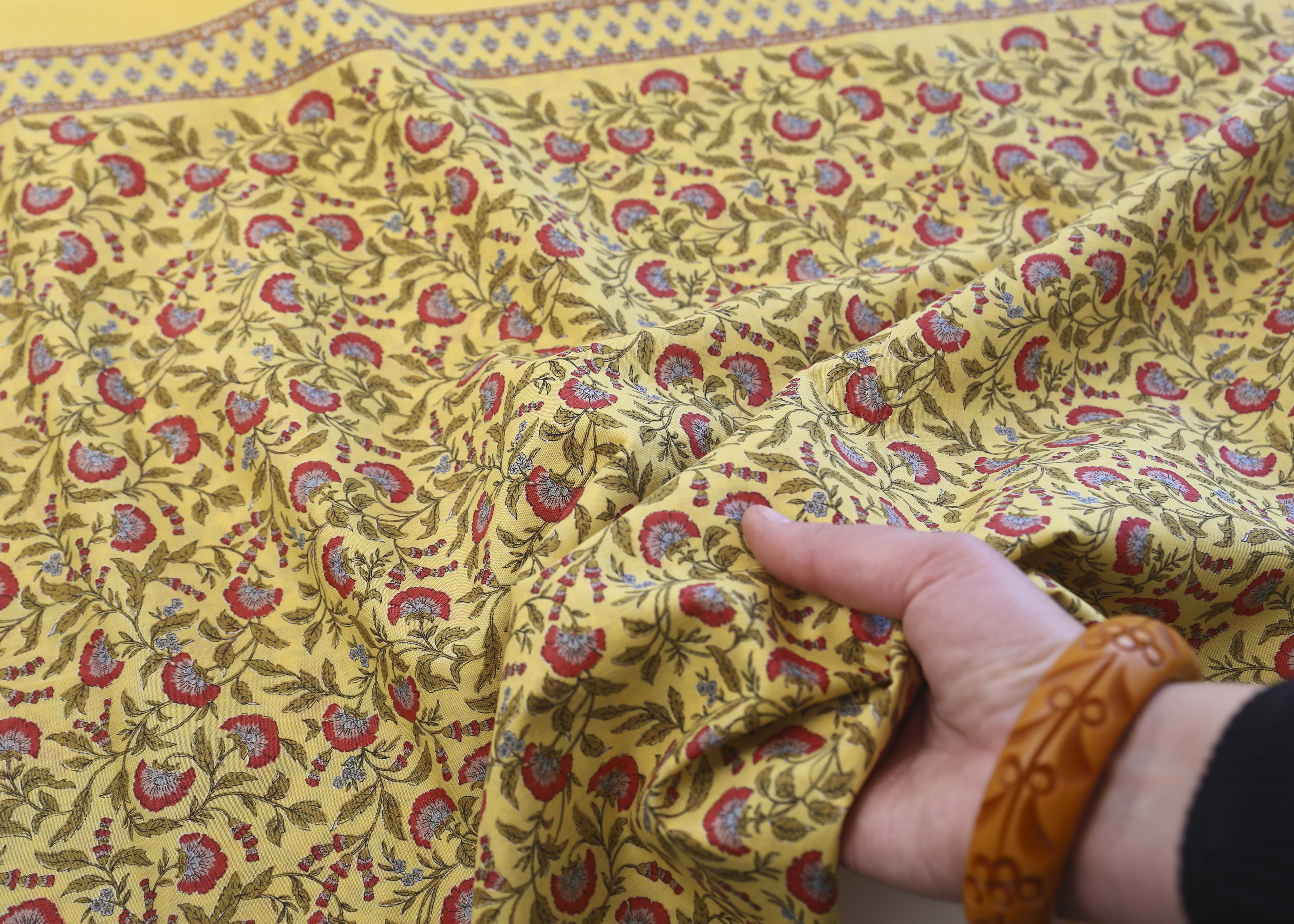 Cosmo - Yellow Floral Border Print