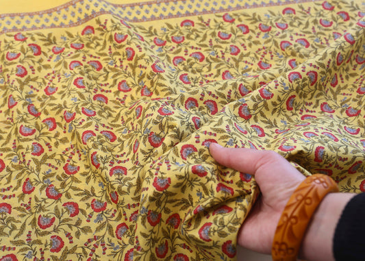 Cosmo - Yellow Floral Border Print