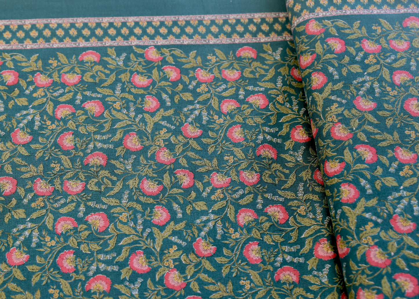 Cosmo - Green Floral Border Print