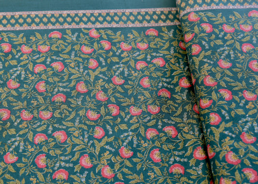 Cosmo - Green Floral Border Print