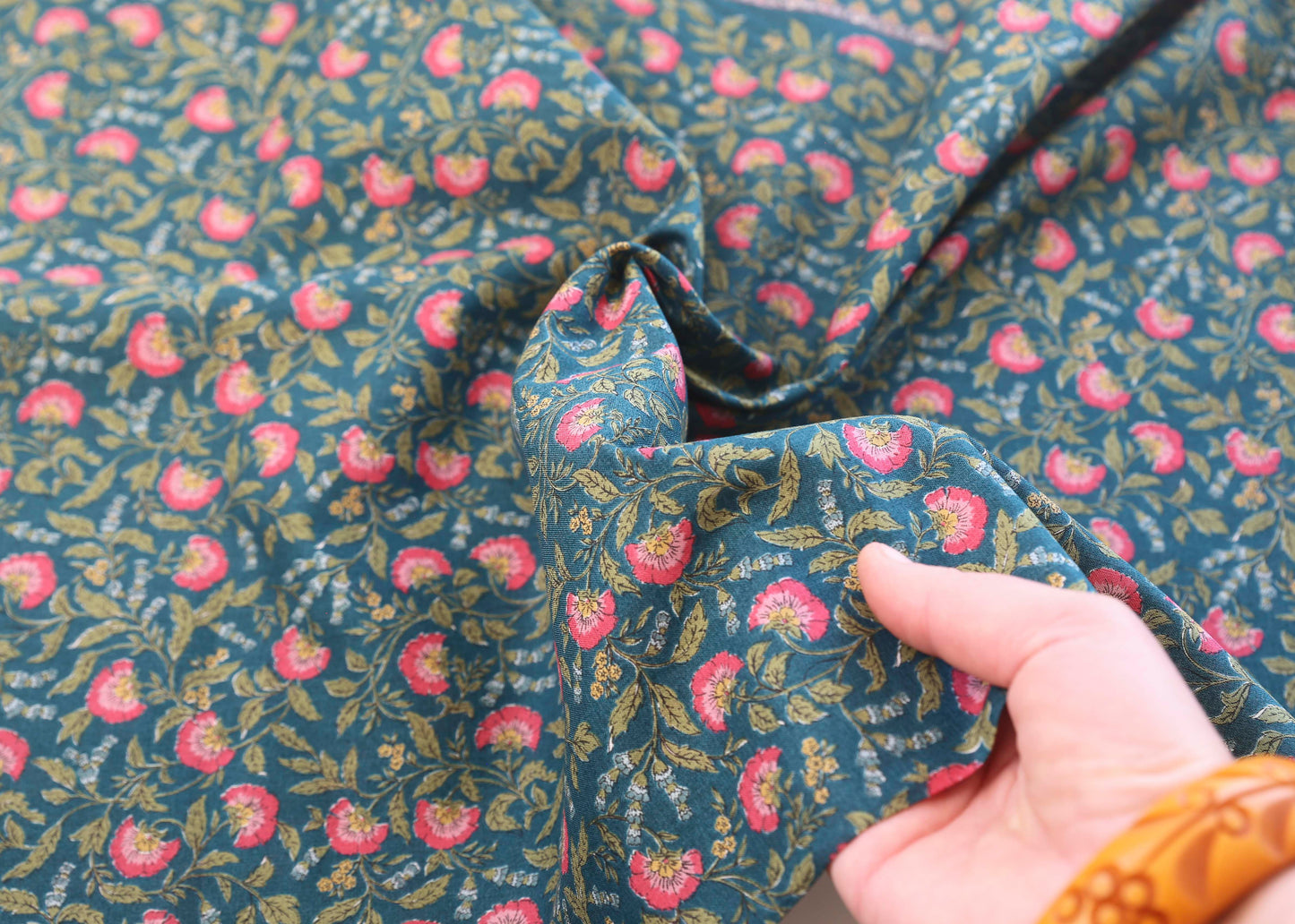 Cosmo - Green Floral Border Print