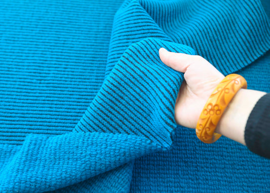Deadstock Max Mara Chunky Wool Sweater Knit - Bright Turquoise