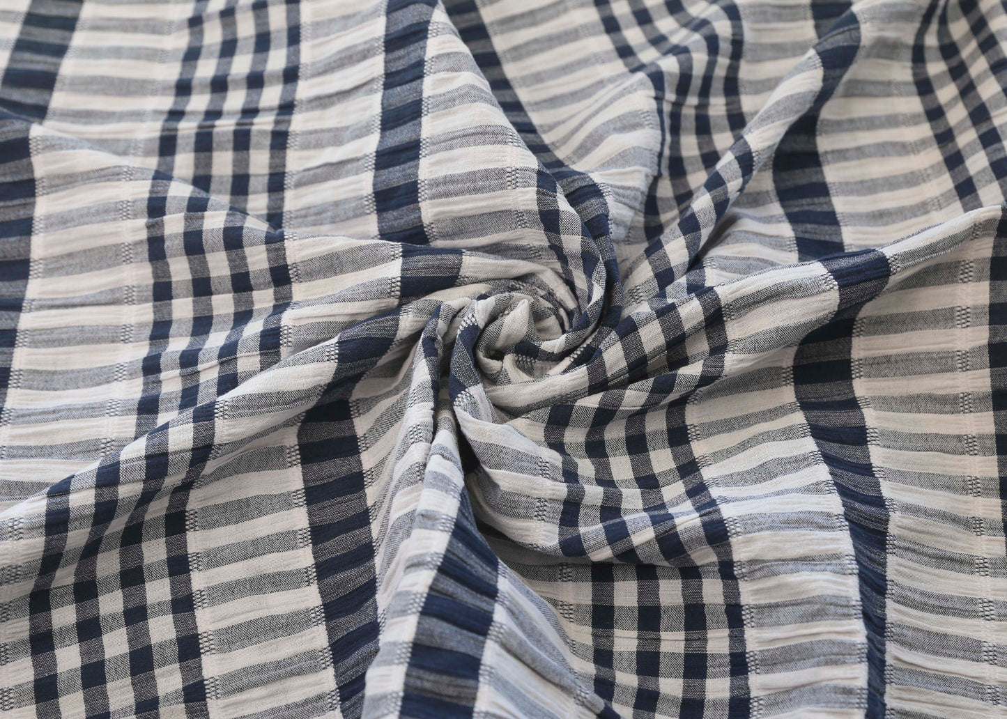 Yarn Dyed Textured Stripe - Dark Navy