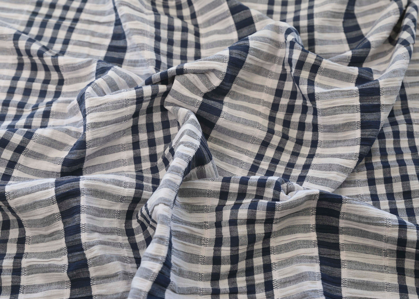 Yarn Dyed Textured Stripe - Dark Navy