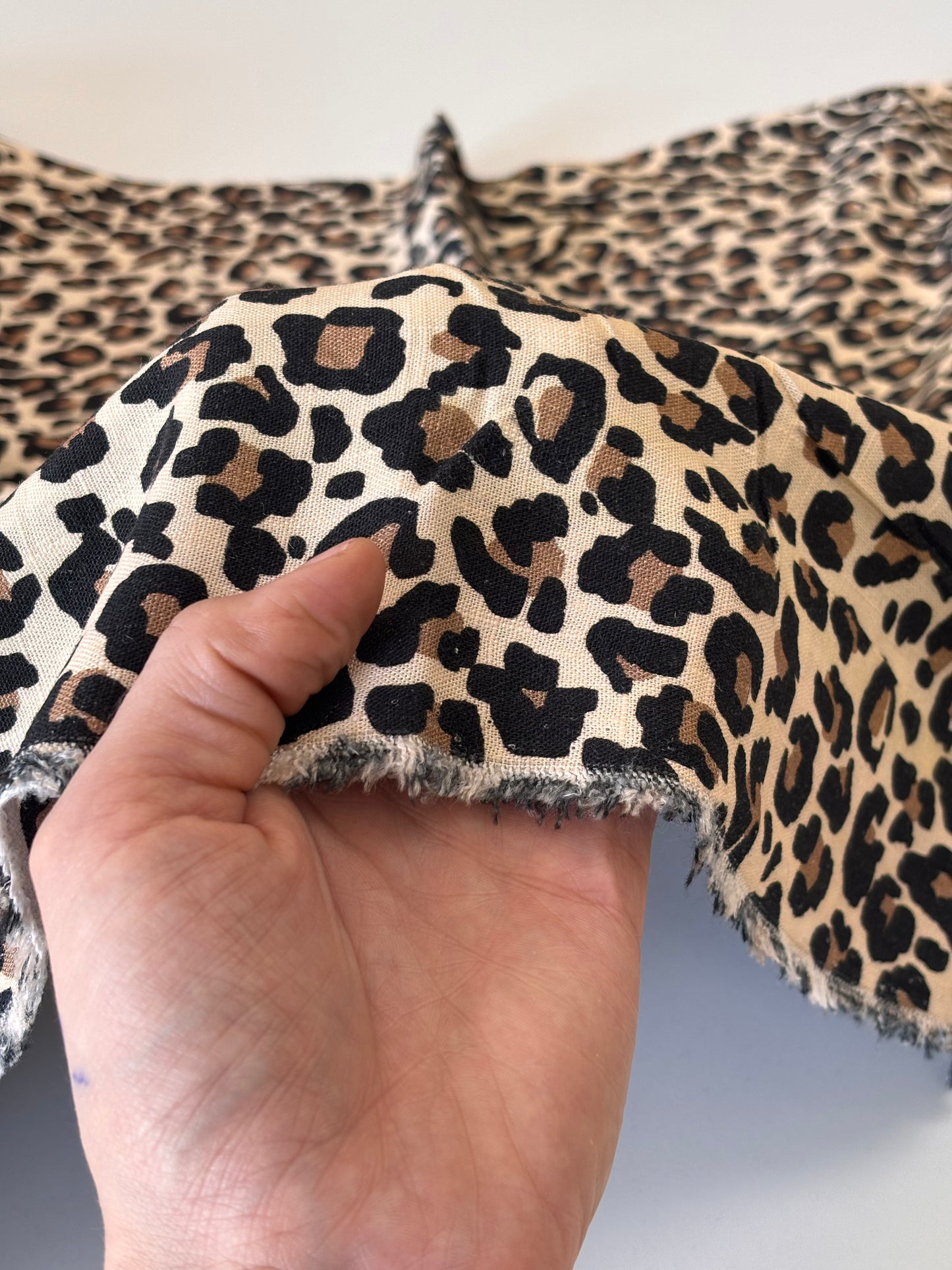 Leopard Drapey Linen & Viscose