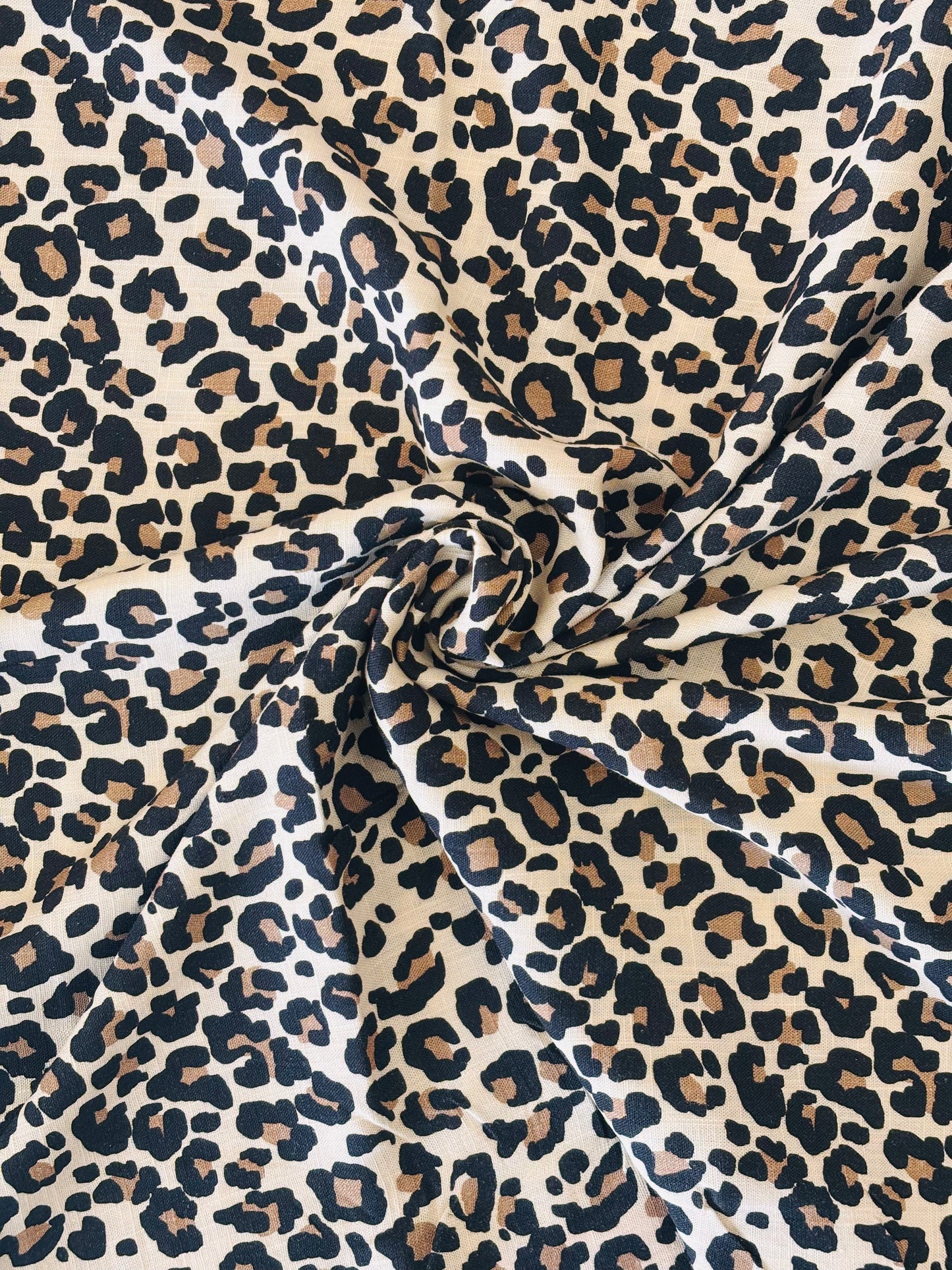 Leopard Drapey Linen & Viscose