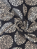 Lightweight Canvas - Black with Flower Clusters