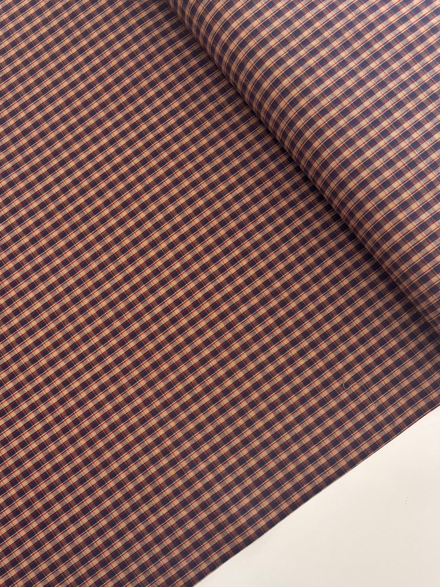 Cotton Homespun - Navy & Red Tea Dye Plaid