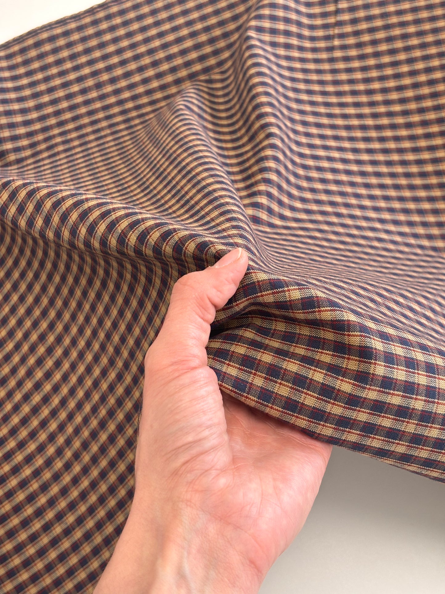 Cotton Homespun - Navy & Red Tea Dye Plaid