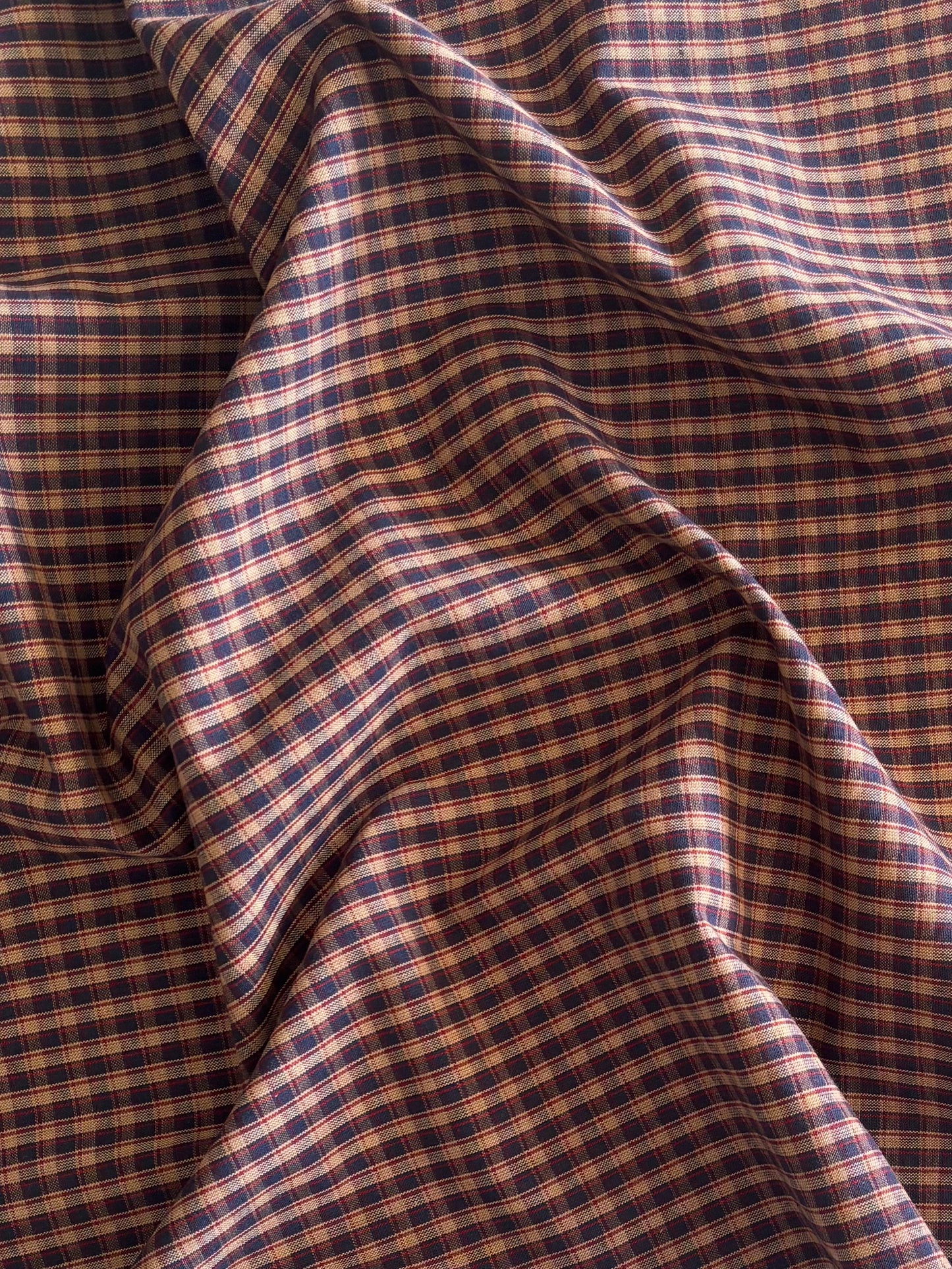 Cotton Homespun - Navy & Red Tea Dye Plaid