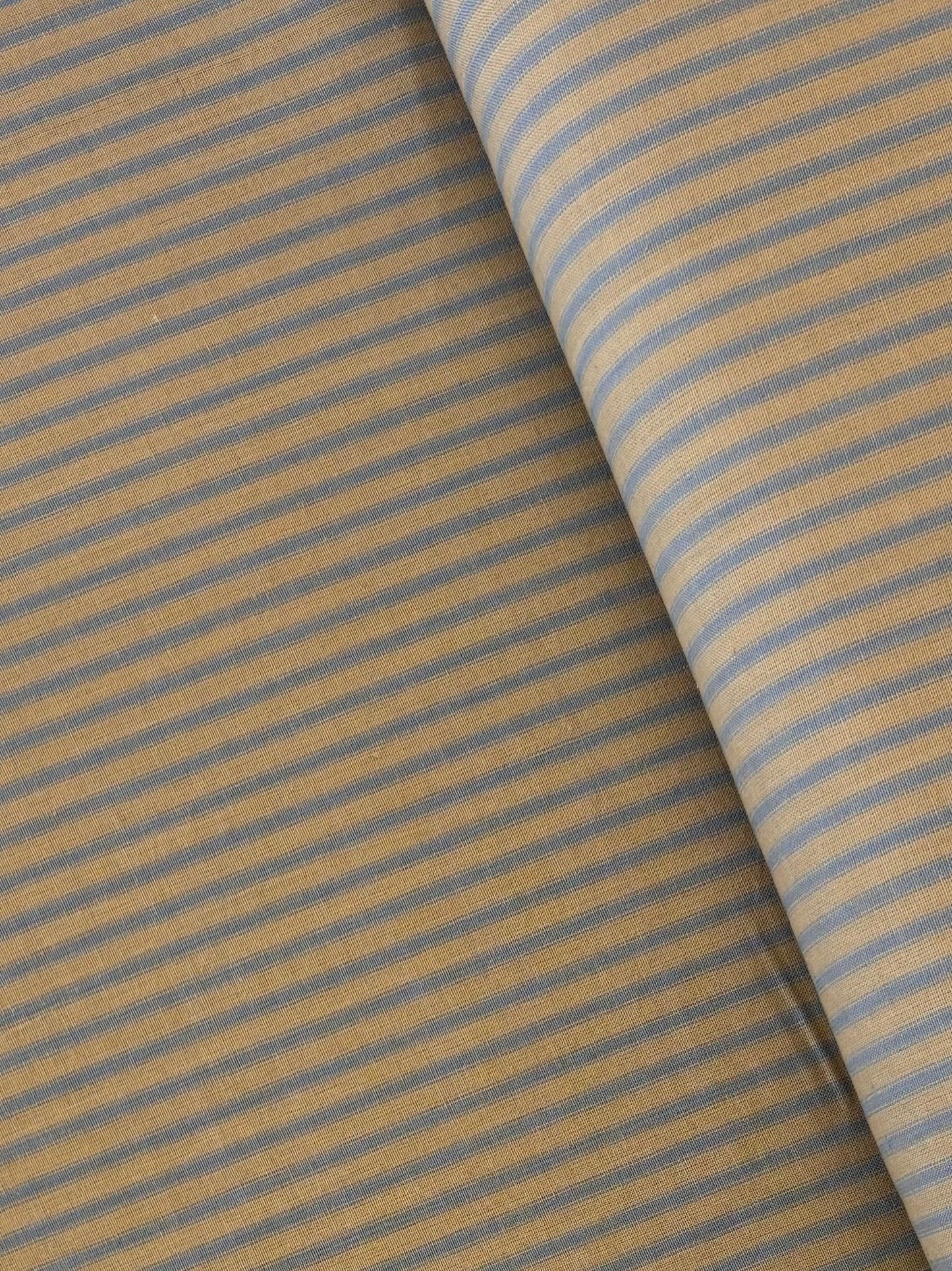 Cotton Homespun  - Light Blue Tea Dye Ticking Stripe