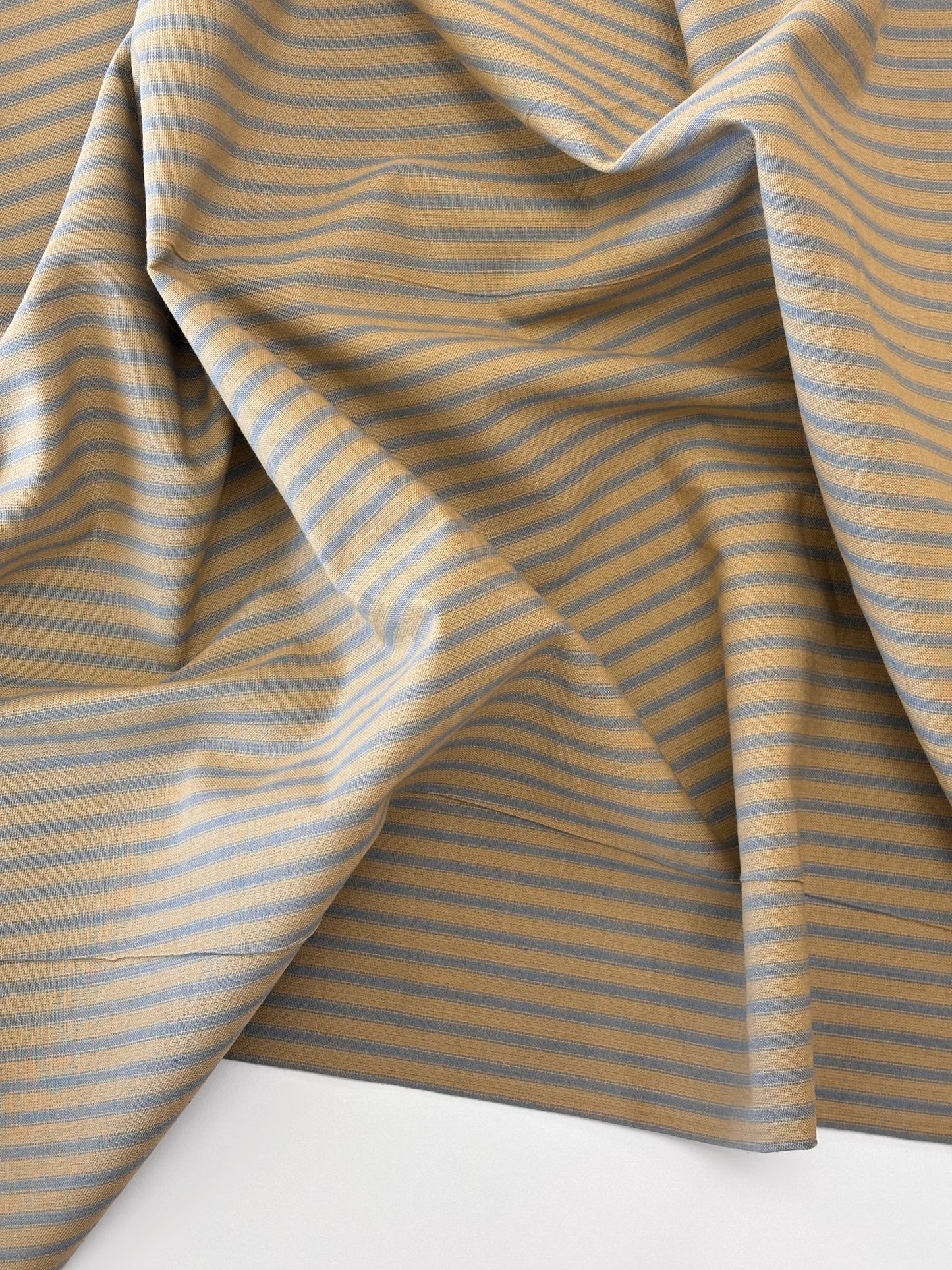 Cotton Homespun  - Light Blue Tea Dye Ticking Stripe