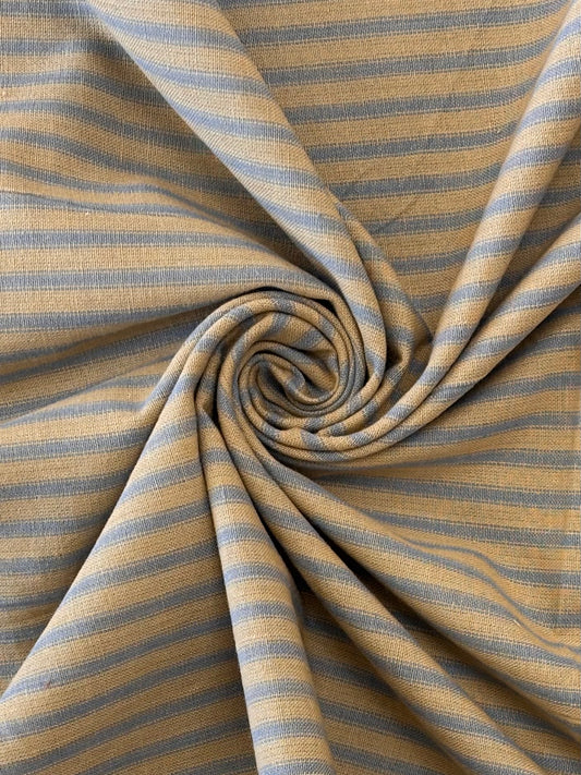 Cotton Homespun  - Light Blue Tea Dye Ticking Stripe