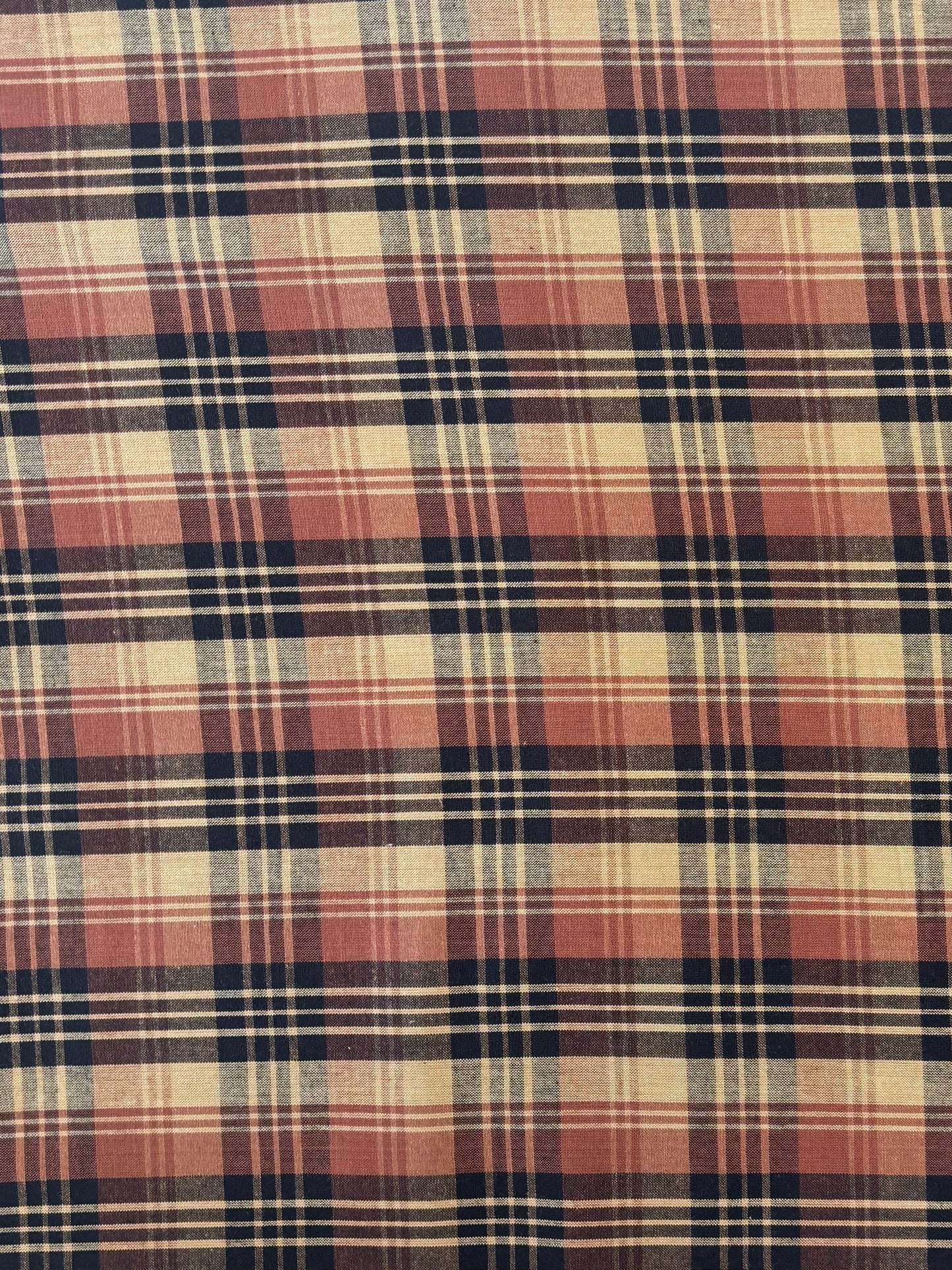 Cotton Homespun  - Brown Triple Plaid