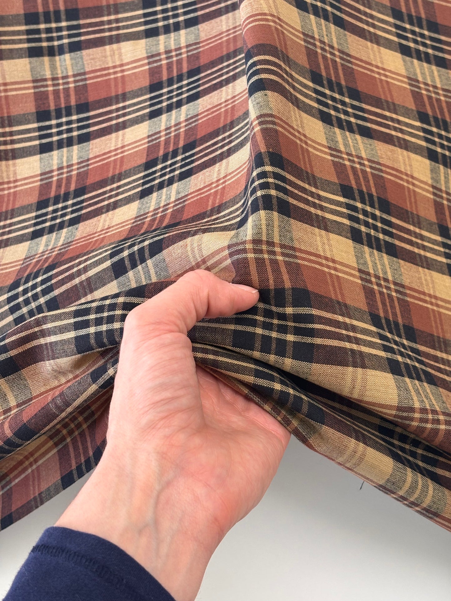 Cotton Homespun  - Brown Triple Plaid