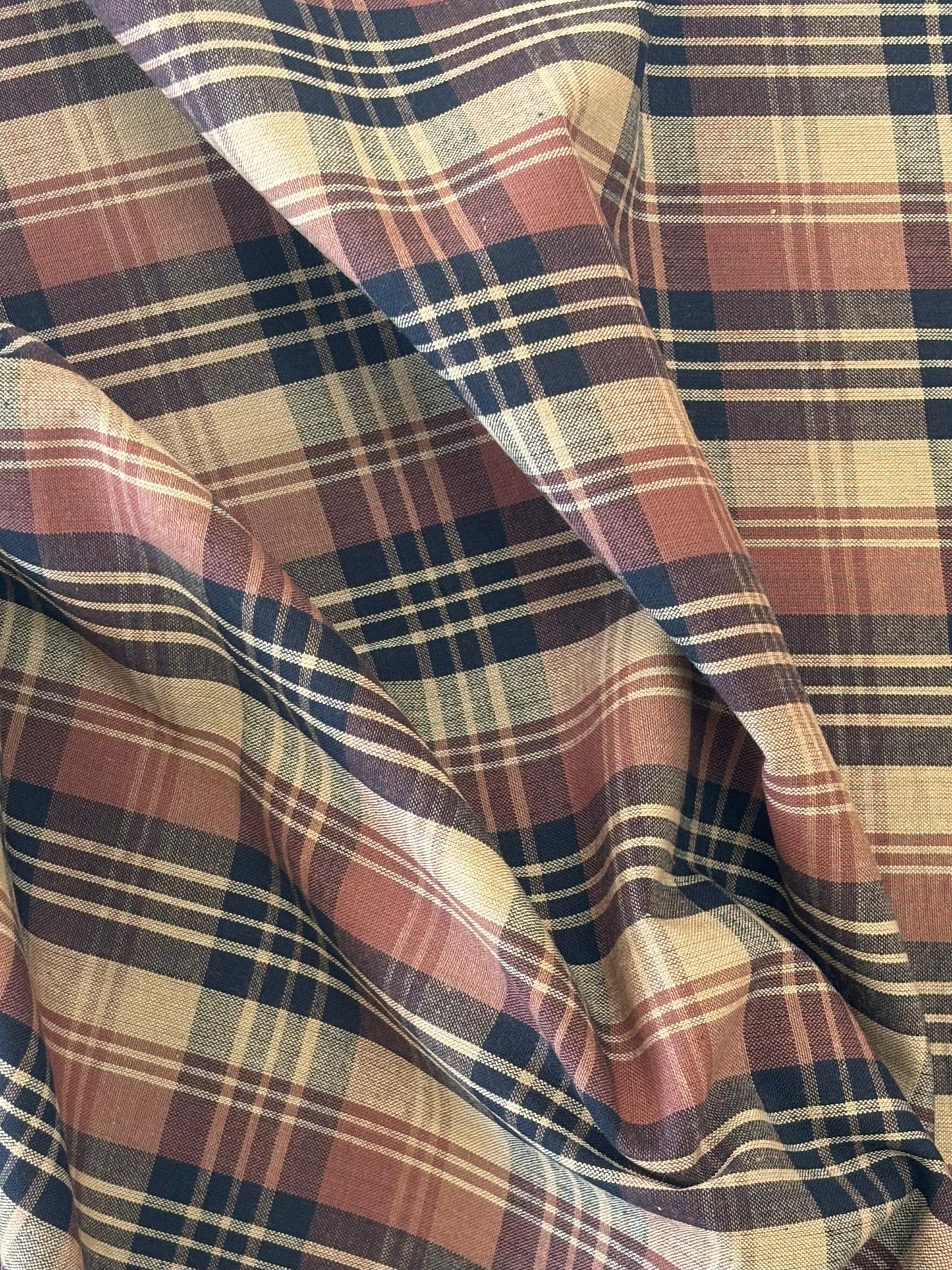 Cotton Homespun  - Brown Triple Plaid