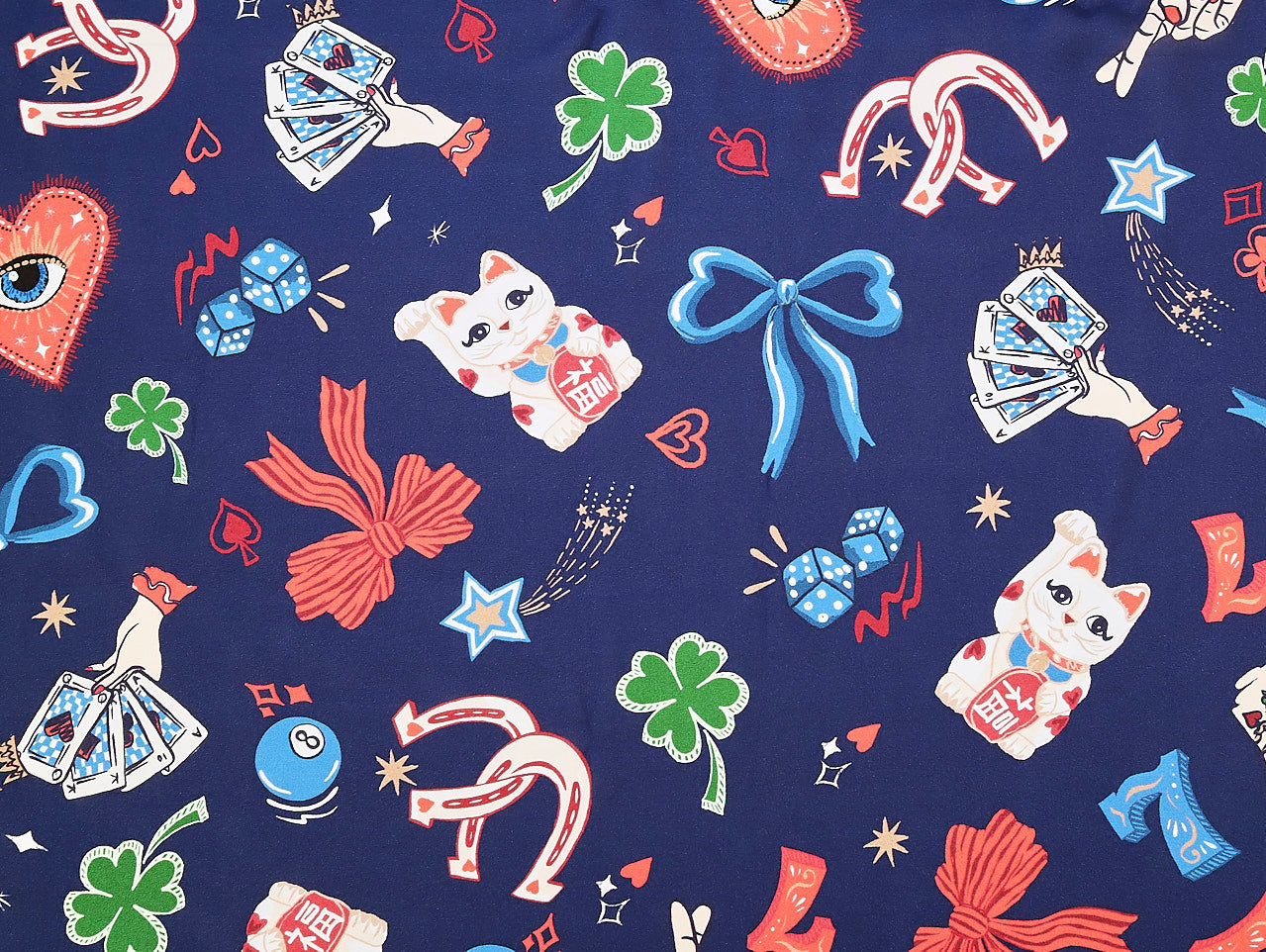 Lady Luck Viscose Lawn - Navy