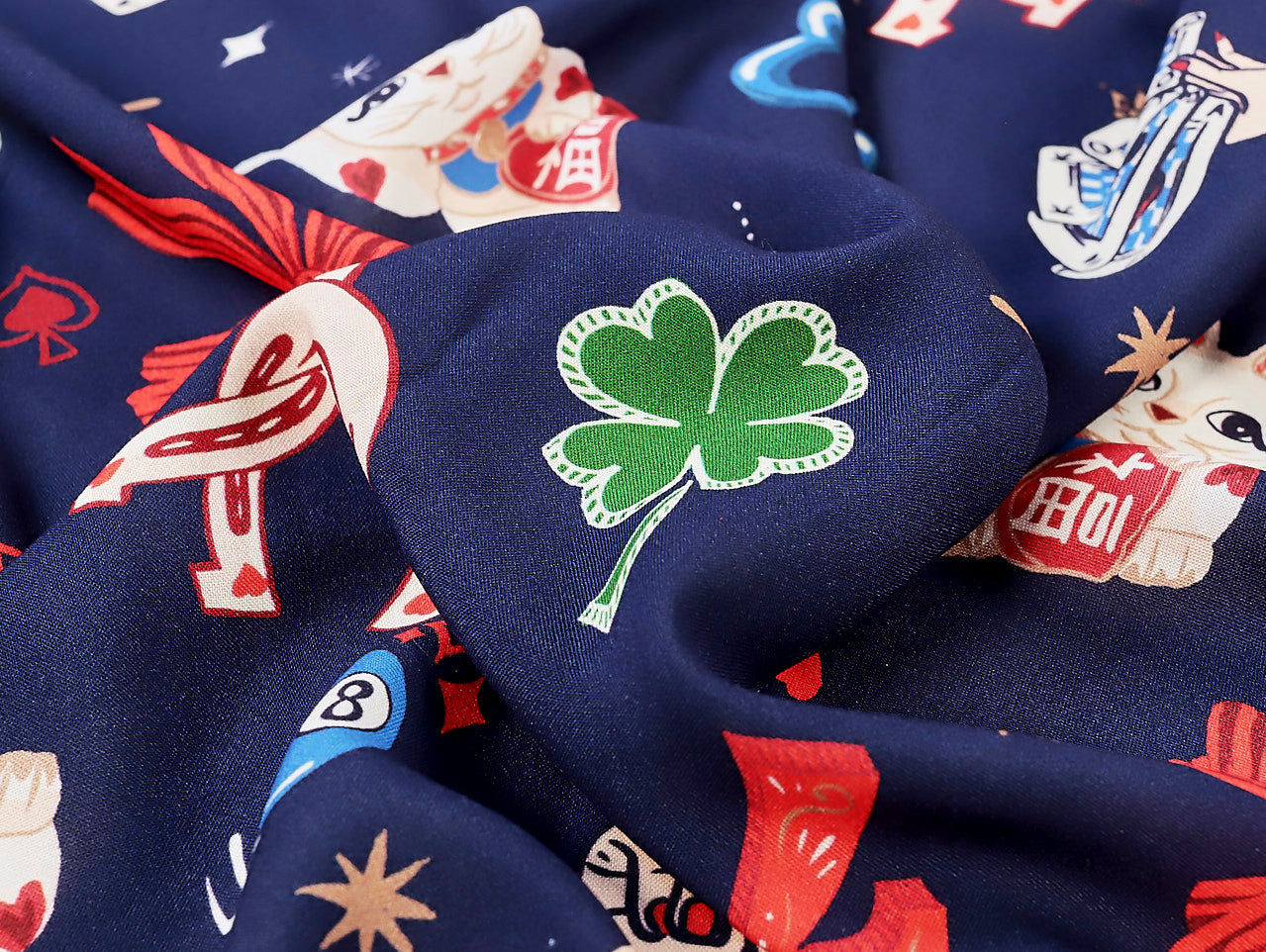 Lady Luck Viscose Lawn - Navy