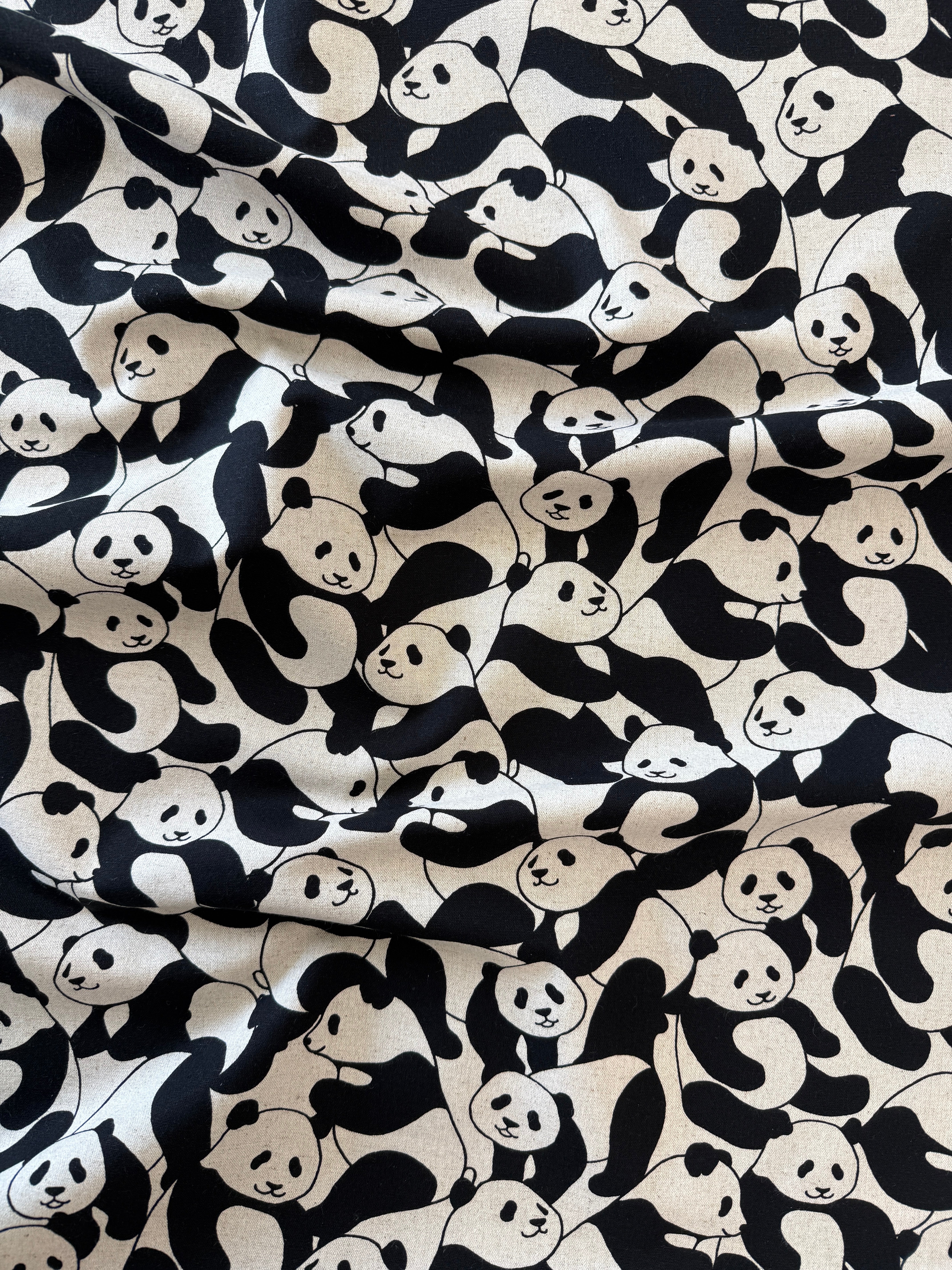 Panda Pile Cotton-Linen Canvas