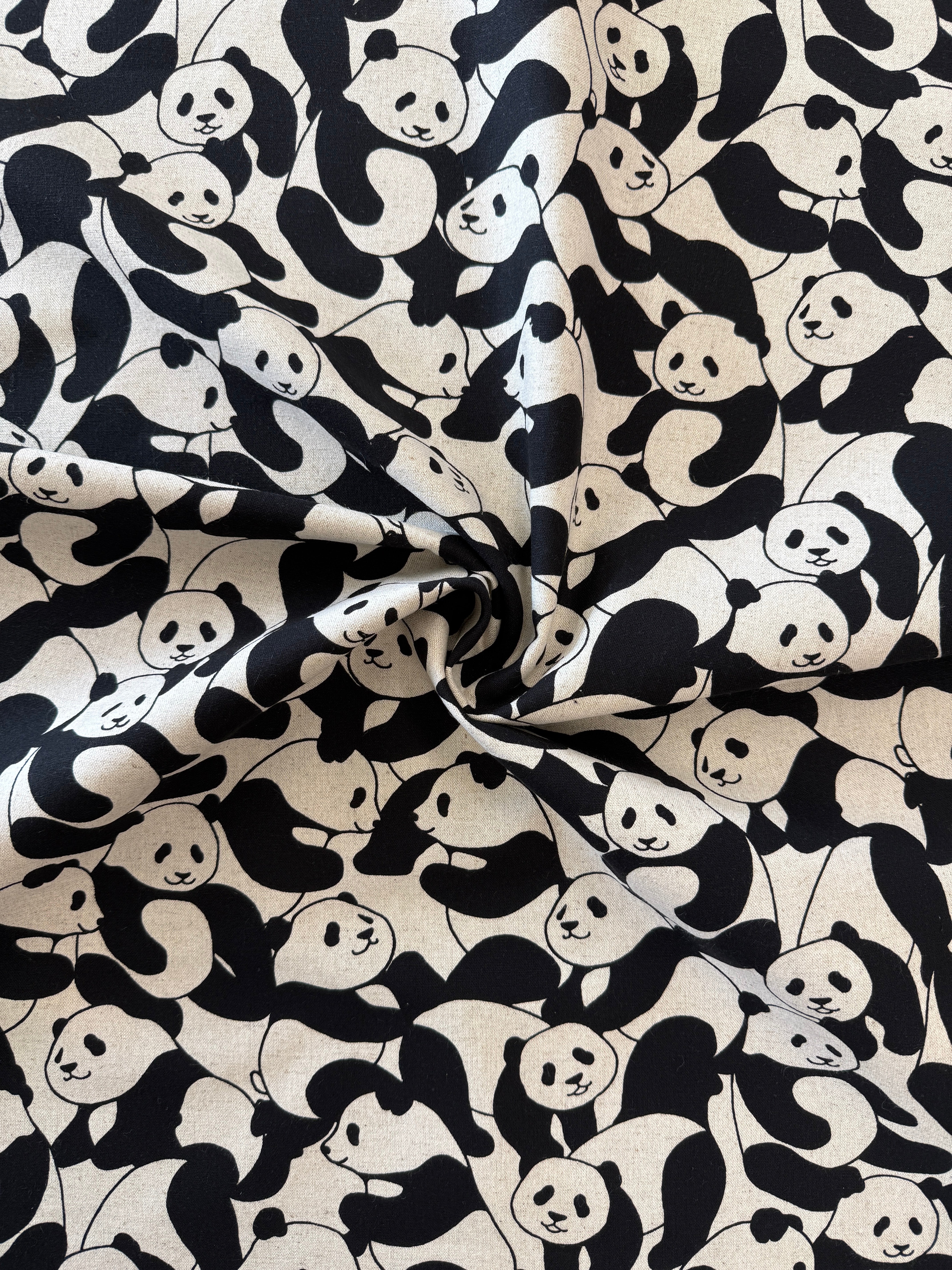 Panda Pile Cotton-Linen Canvas