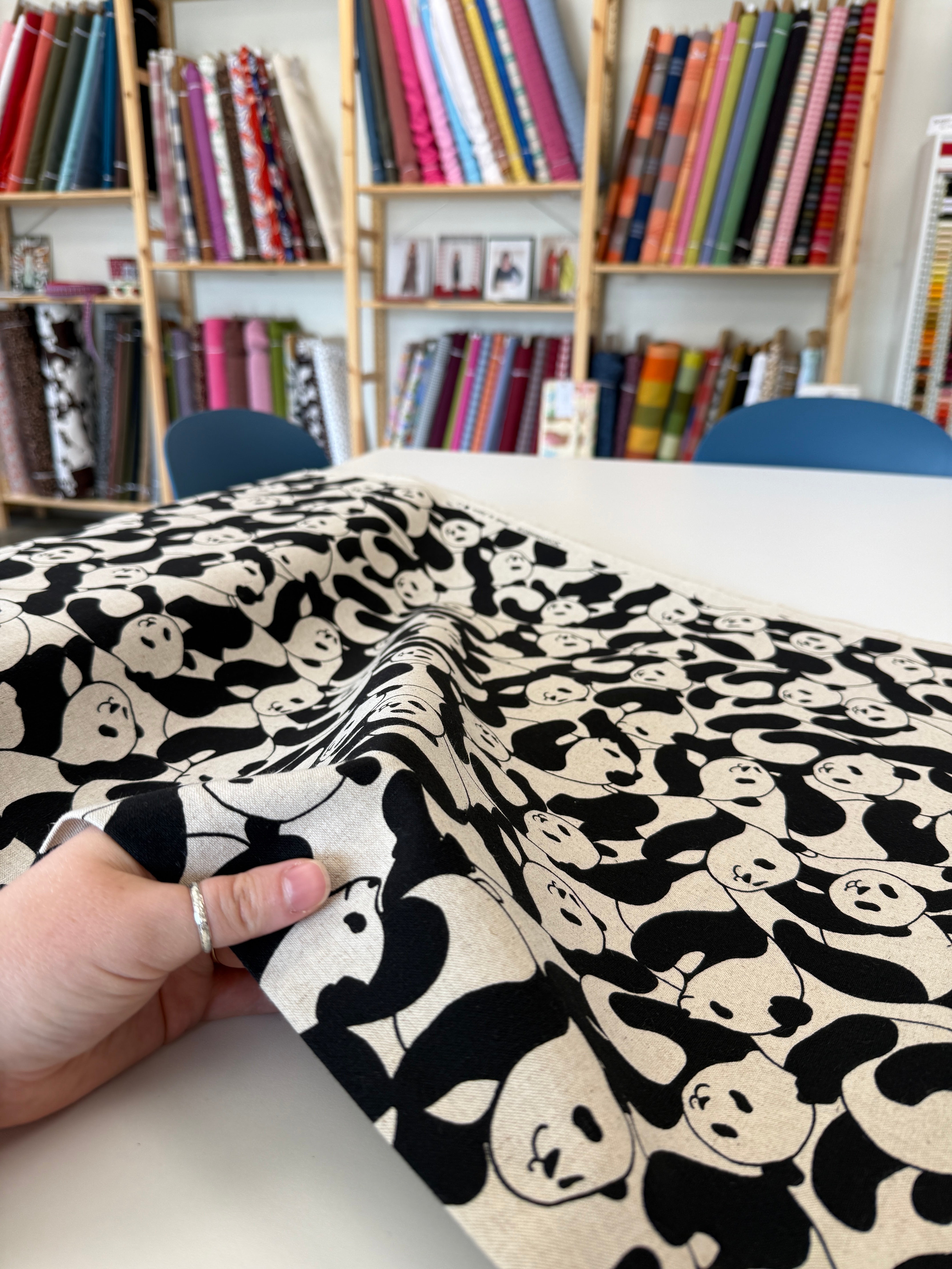 Panda Pile Cotton-Linen Canvas