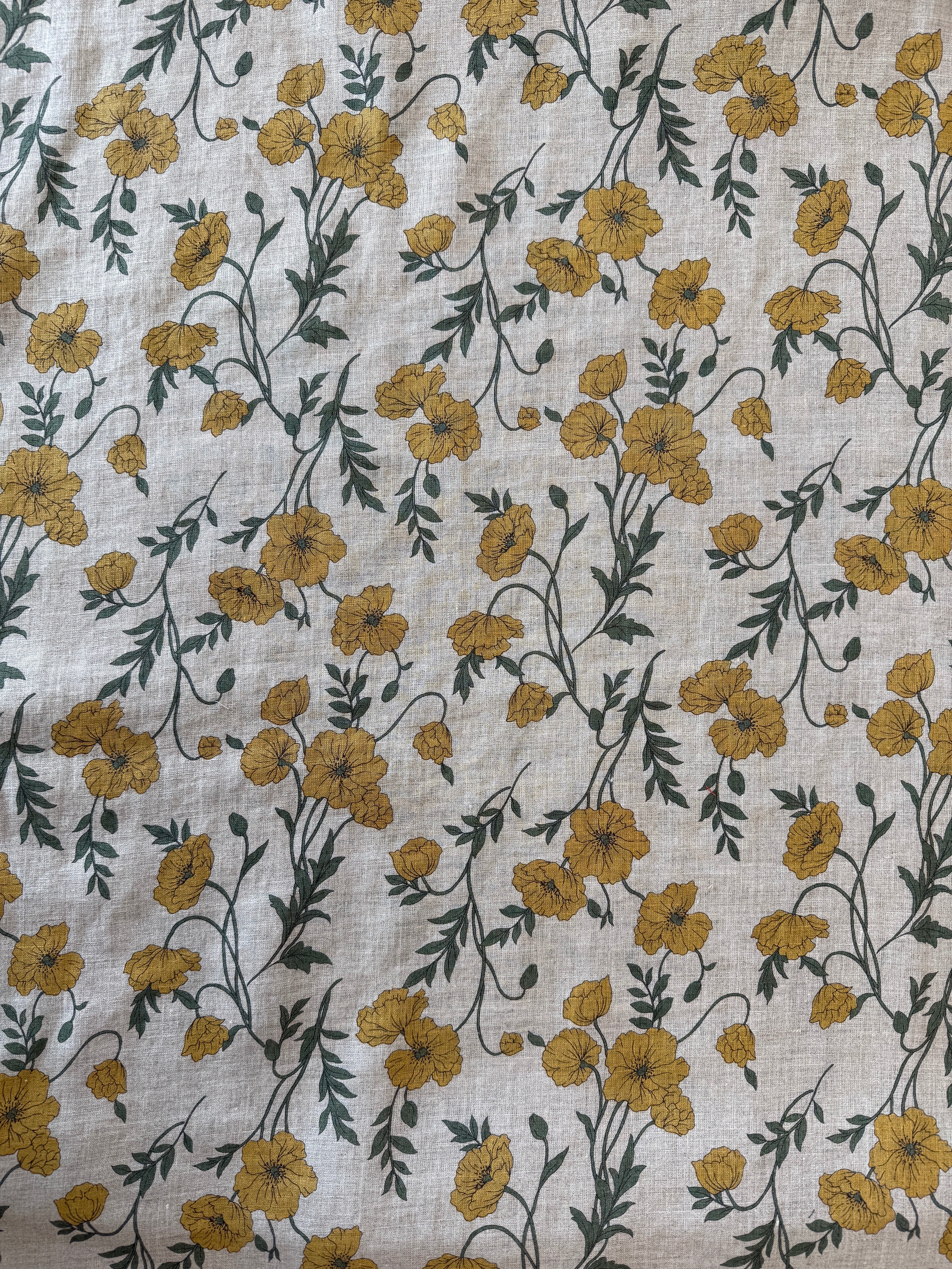 Poppy Linen - Yellow & Beige