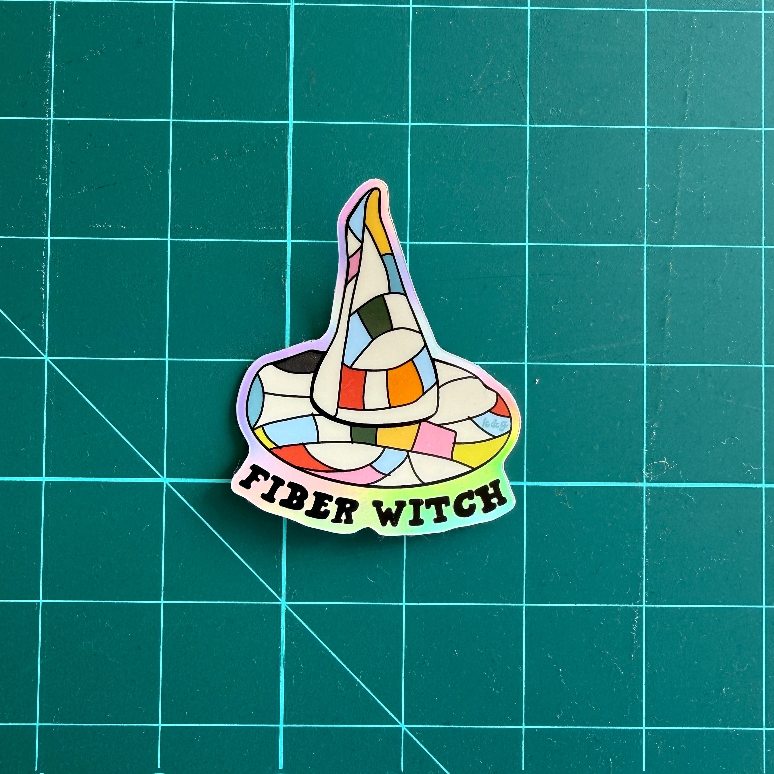 Holographic Fiber Witch Sticker