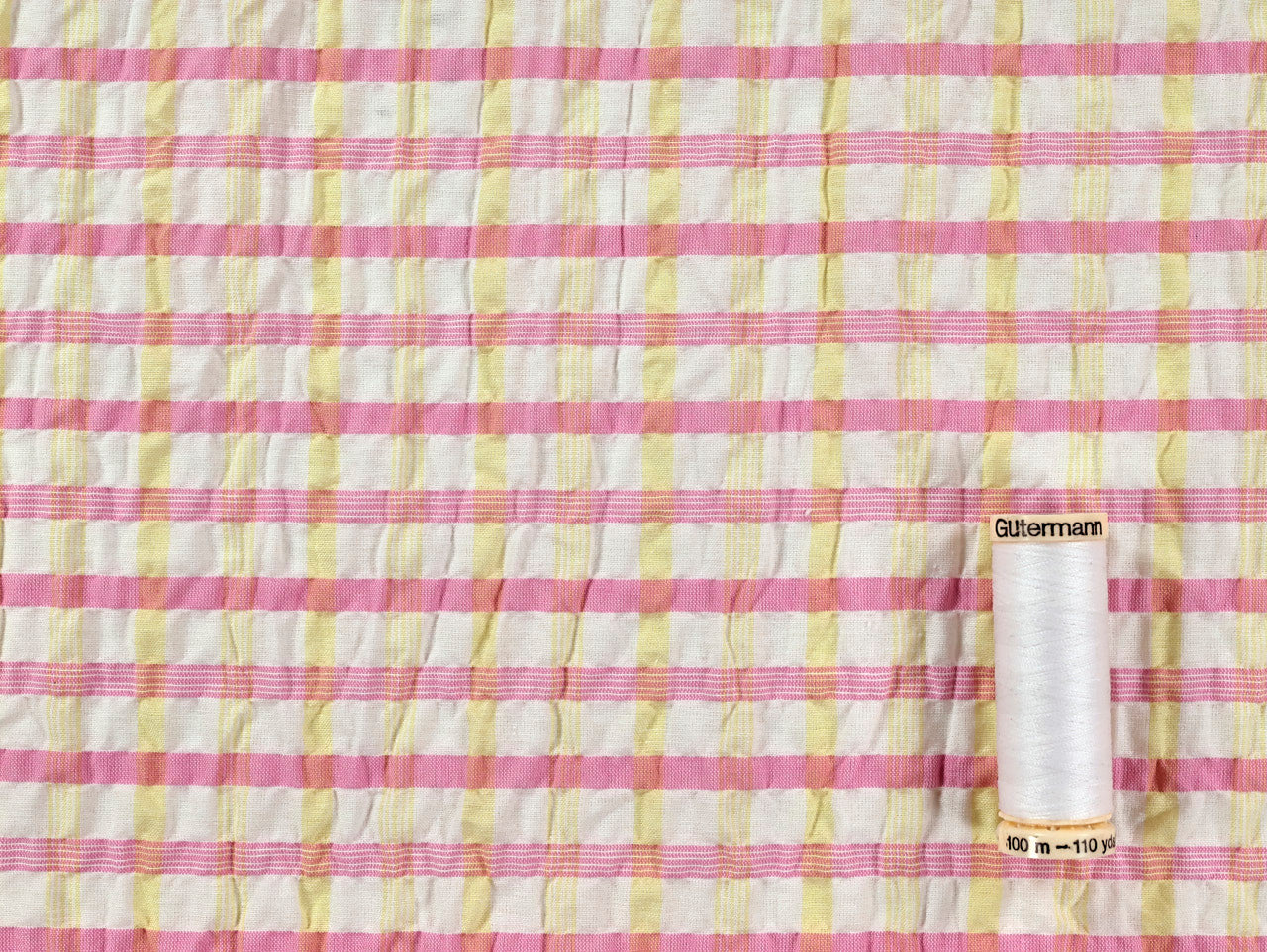 Rafe Check Seersucker - Pink & Yellow