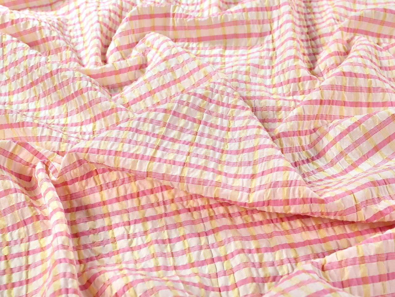 Rafe Check Seersucker - Pink & Yellow