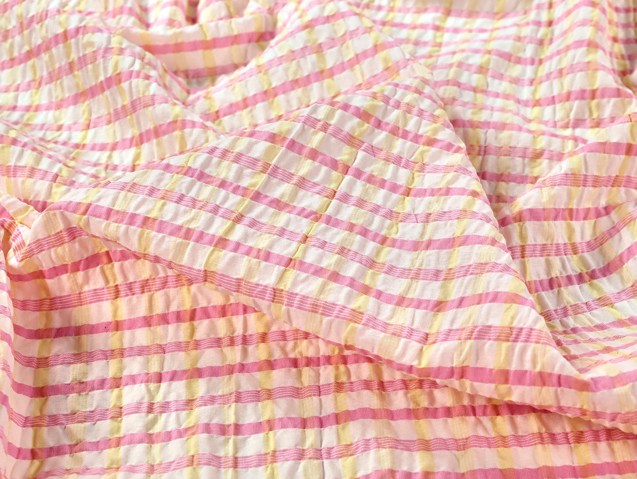 Rafe Check Seersucker - Pink & Yellow