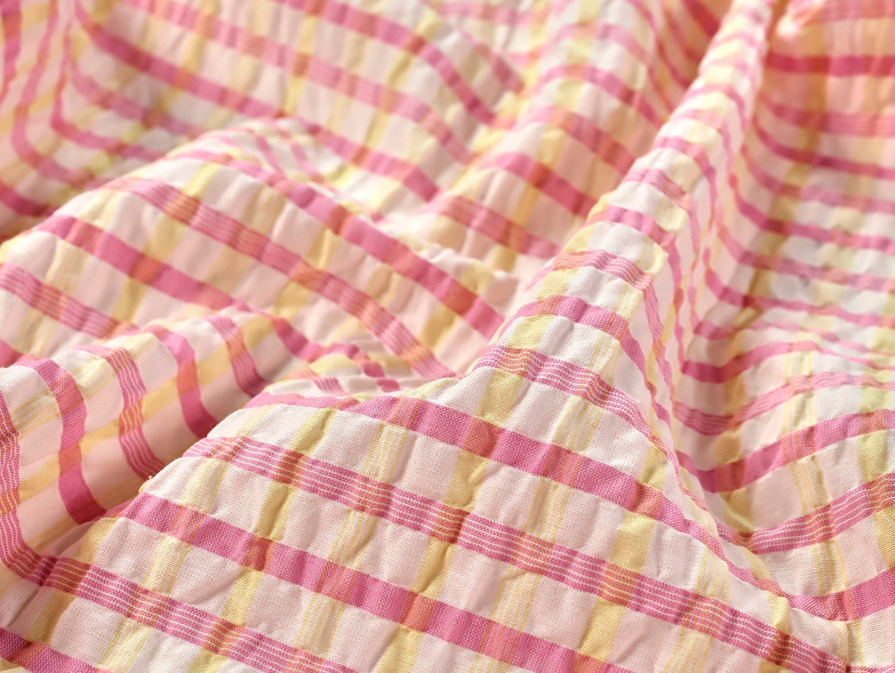 Rafe Check Seersucker - Pink & Yellow