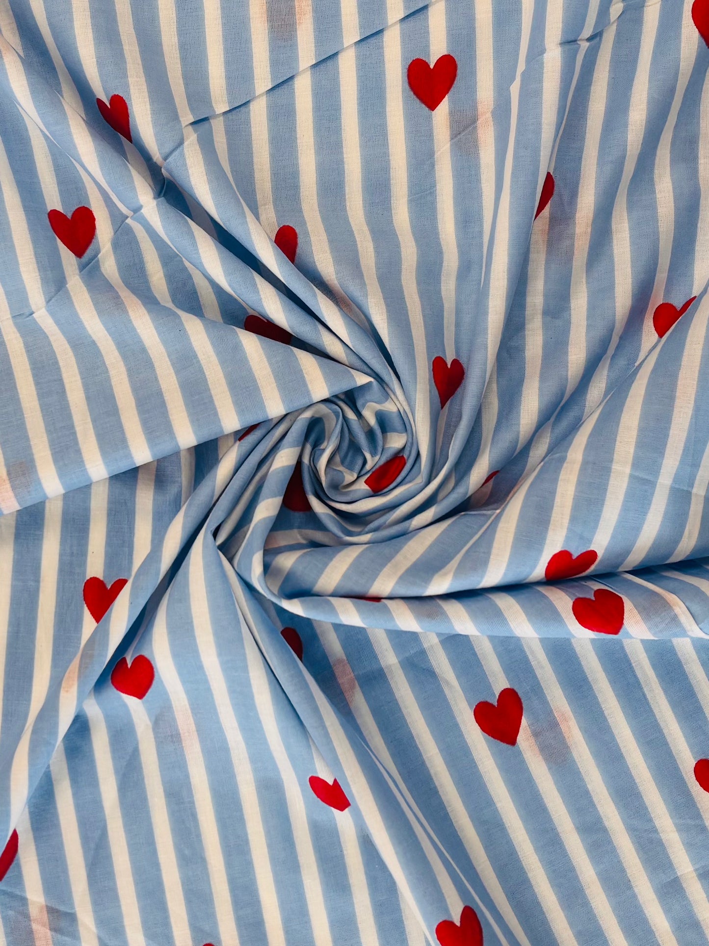 Indian Block Print - Stripes & Hearts