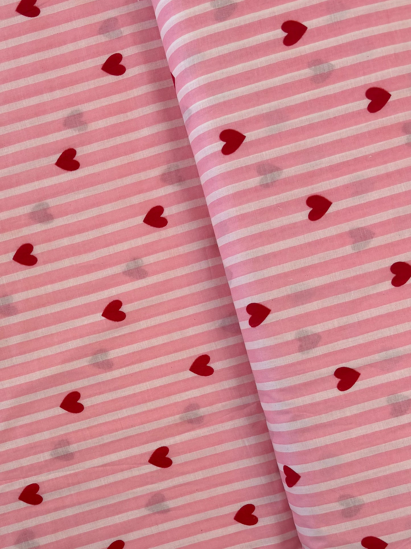 Indian Block Print - Stripes & Hearts