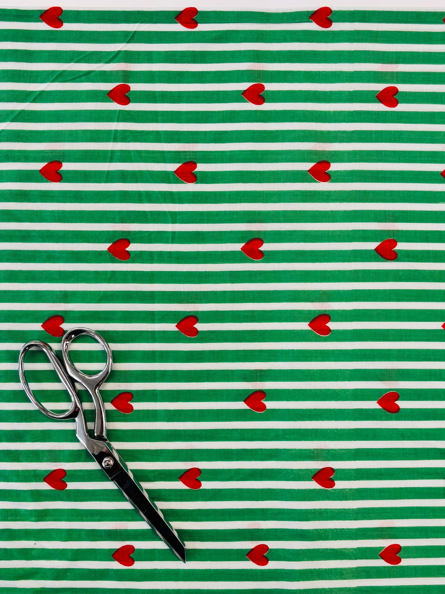 Indian Block Print - Stripes & Hearts