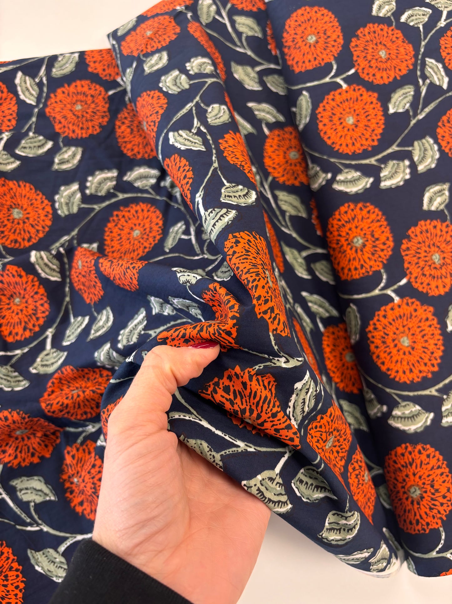 Indian Block Print - Navy Marigold