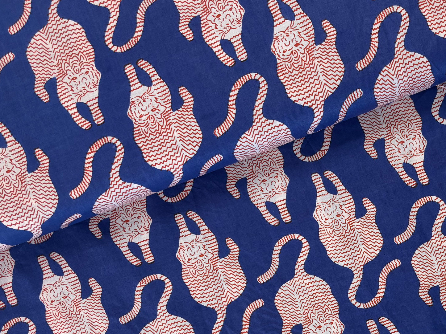 Indian Cotton Screen Print - Tigers