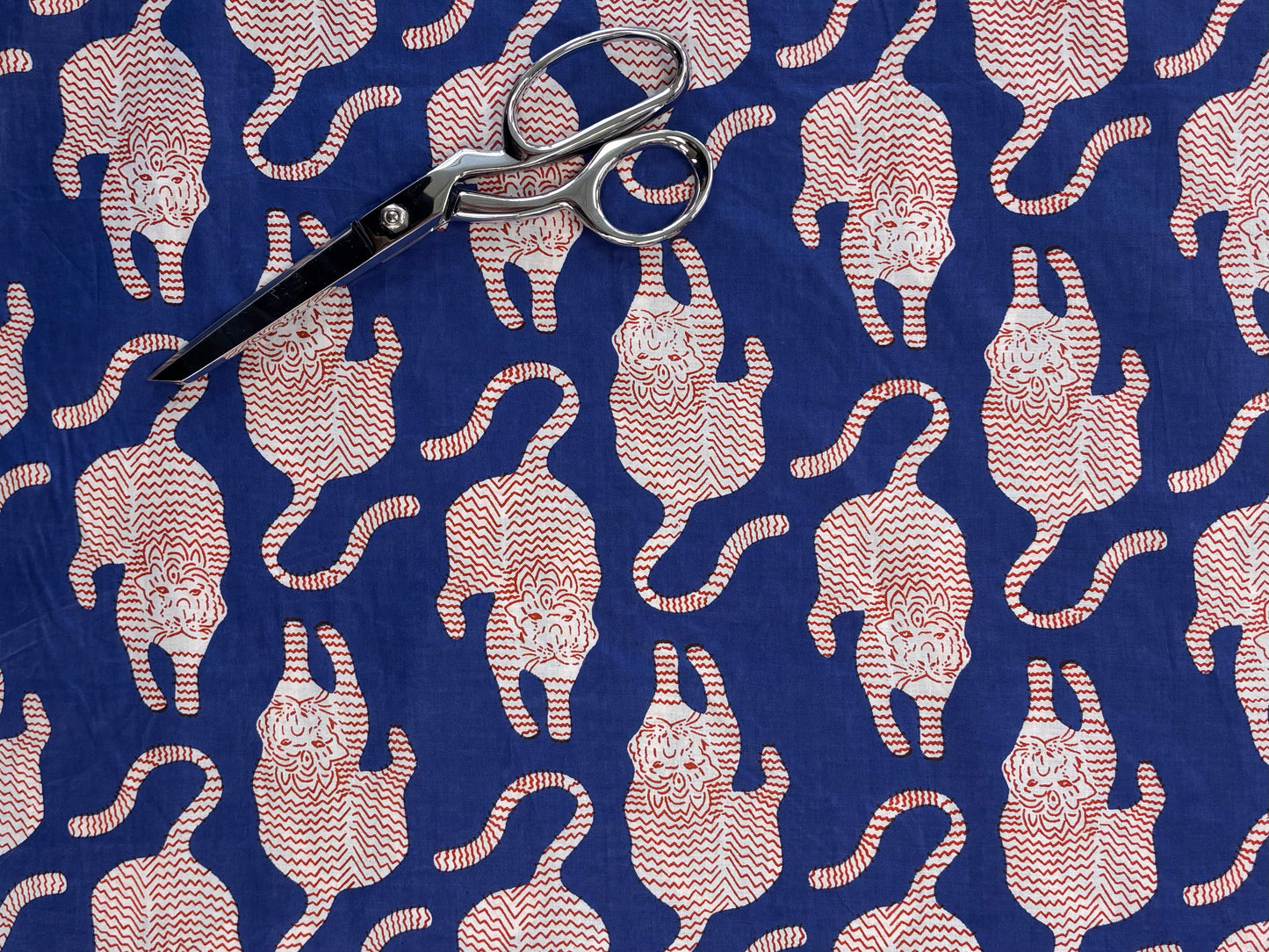 Indian Cotton Screen Print - Tigers