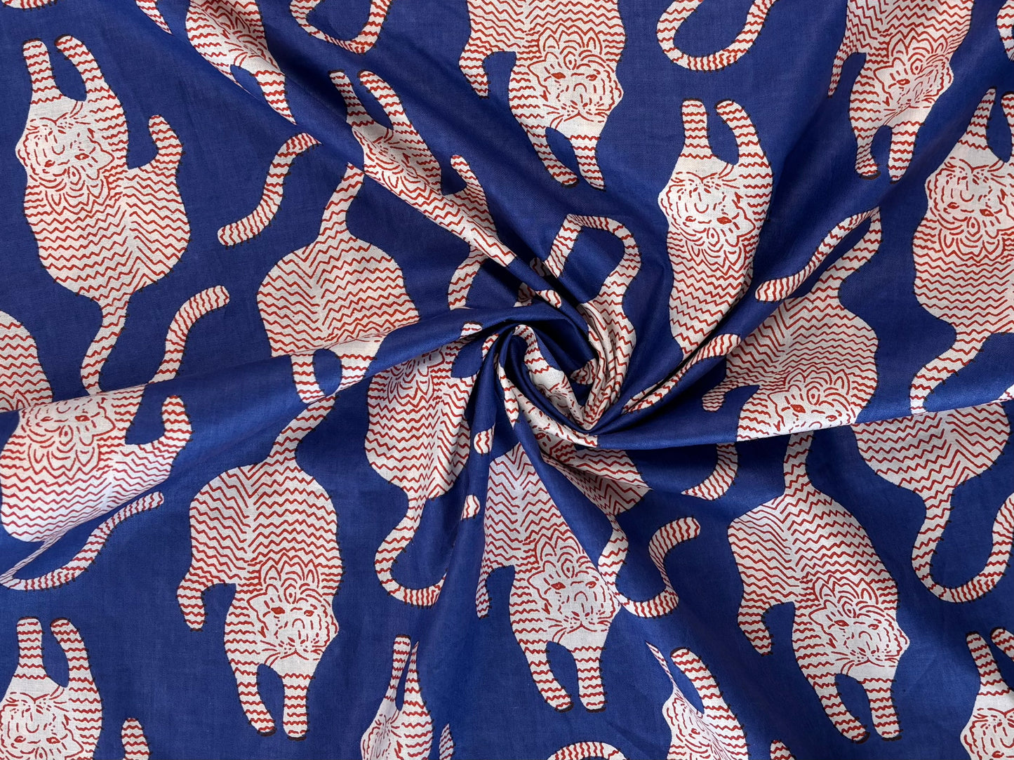 Indian Cotton Screen Print - Tigers