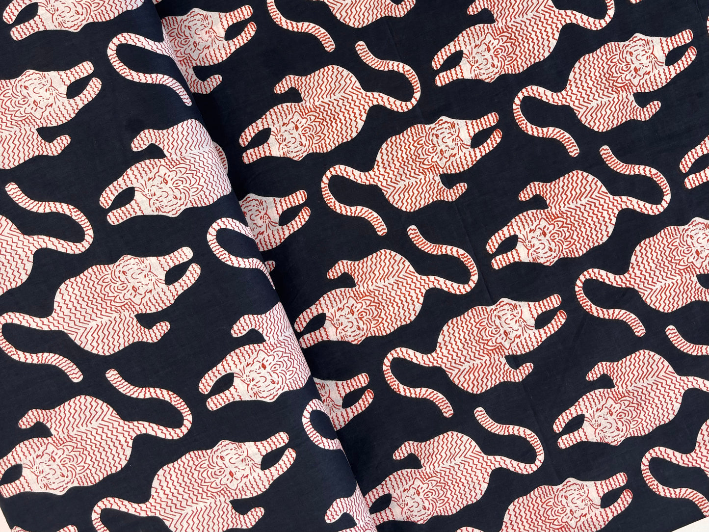 Indian Cotton Screen Print - Tigers