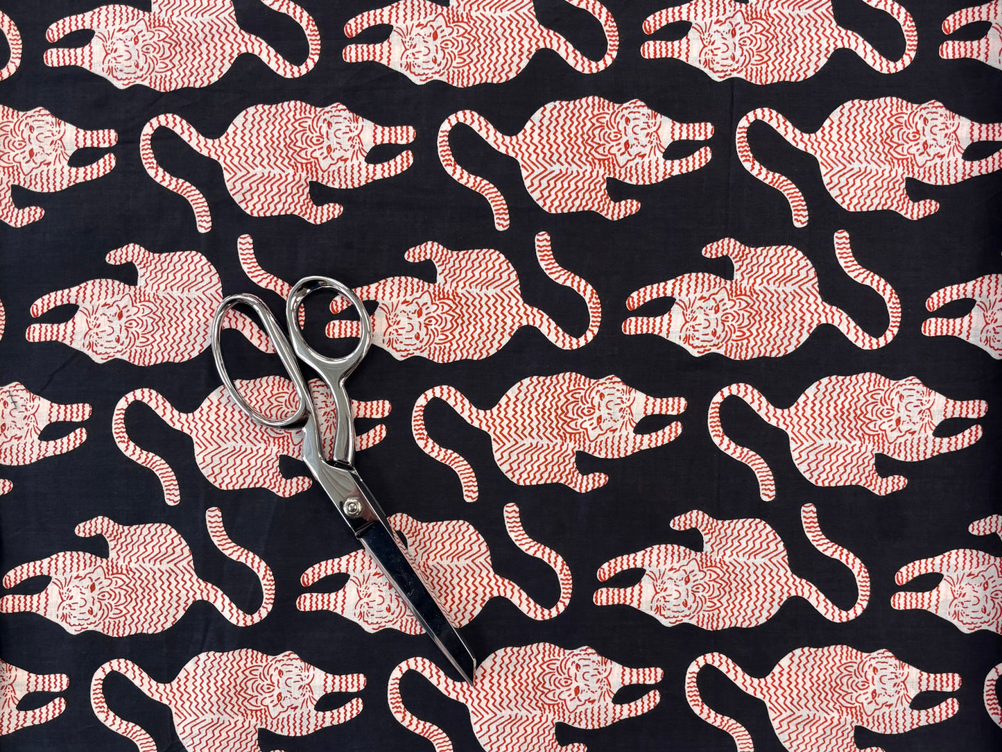 Indian Cotton Screen Print - Tigers