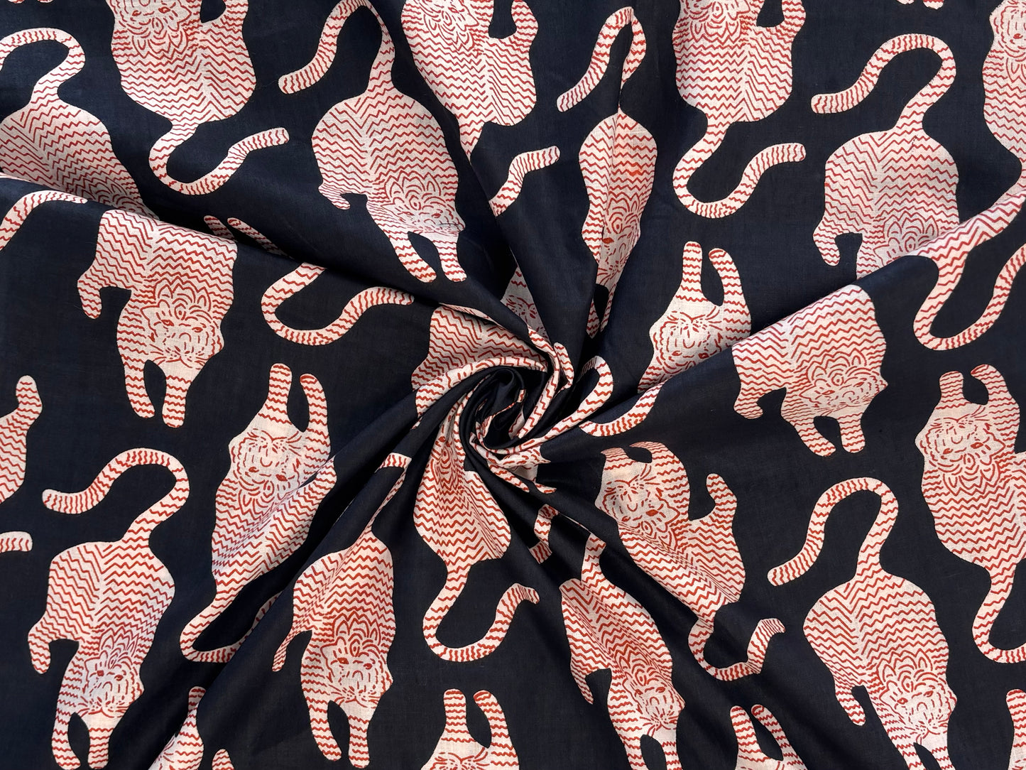 Indian Cotton Screen Print - Tigers