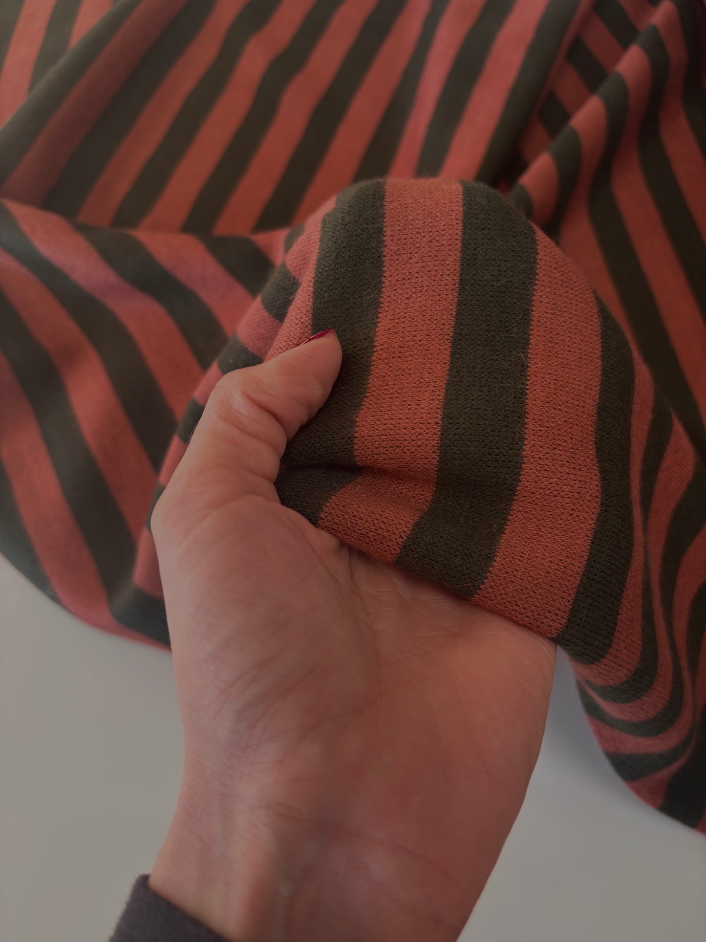 Deadstock Paul Smith Brushed Wool & Viscose Chunky Jersey Stripe